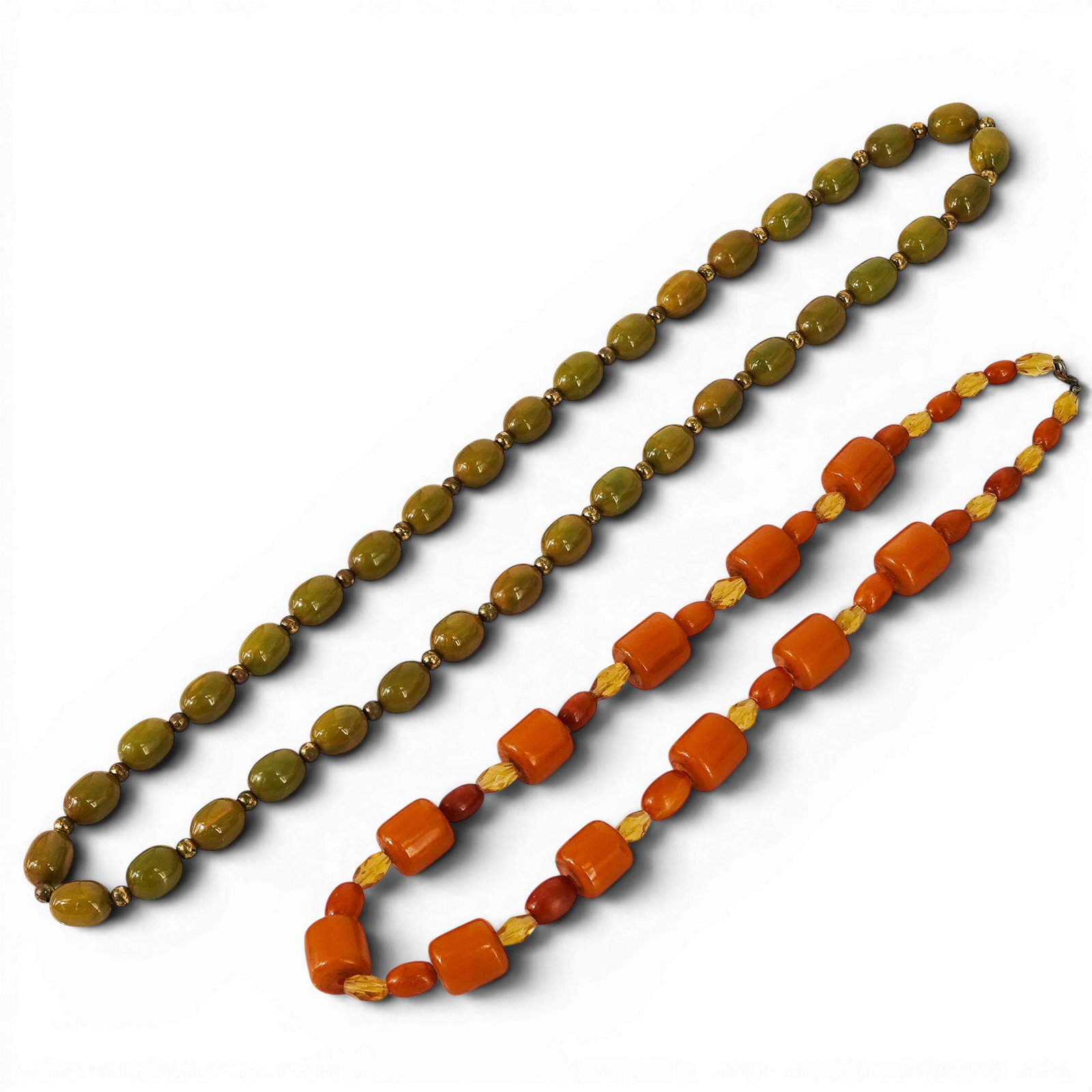 (2 Pcs) Vintage Bakelite Bead Necklaces (1 of 4)