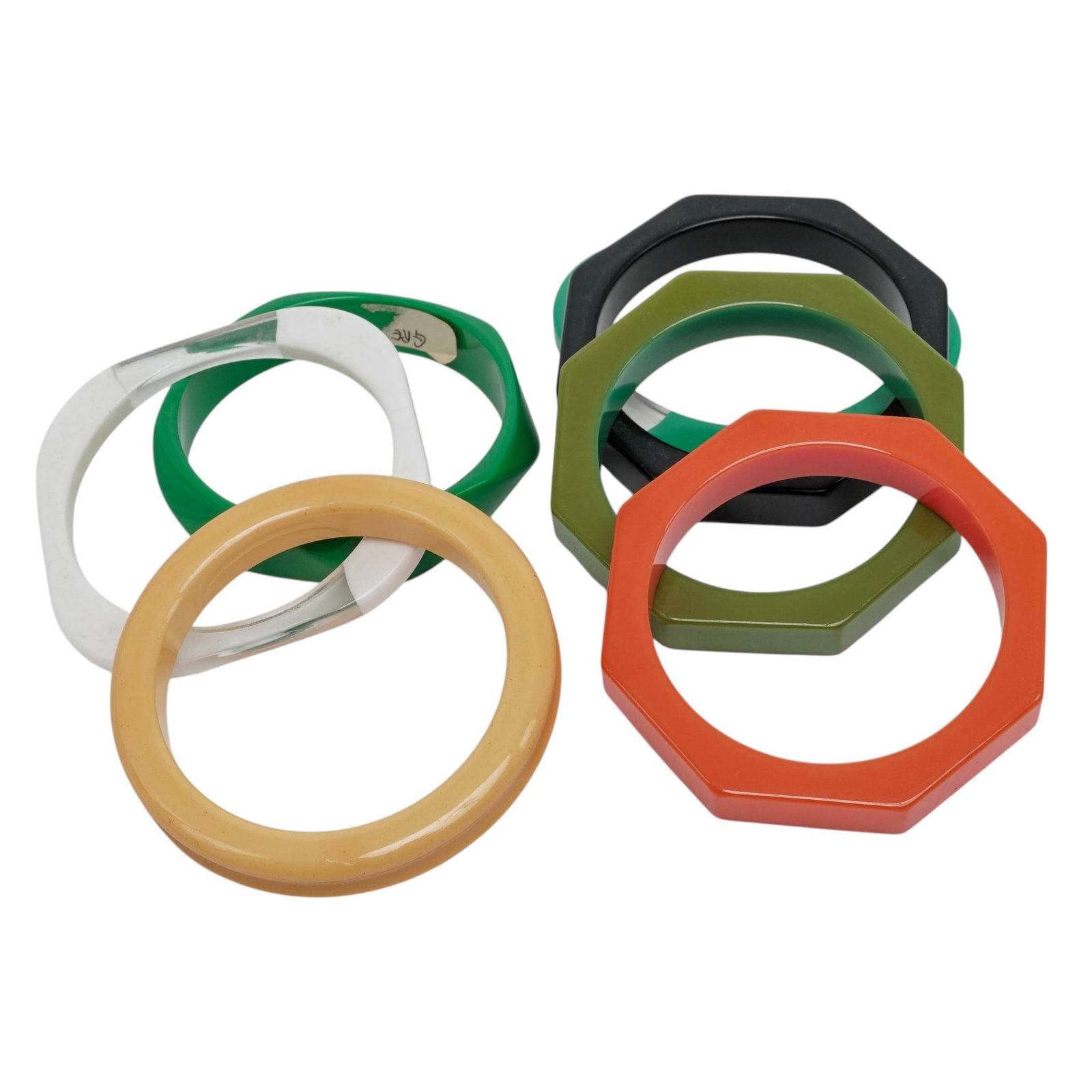 (7 pcs) Vintage Colorful Bakelite Bangles (1 of 7)