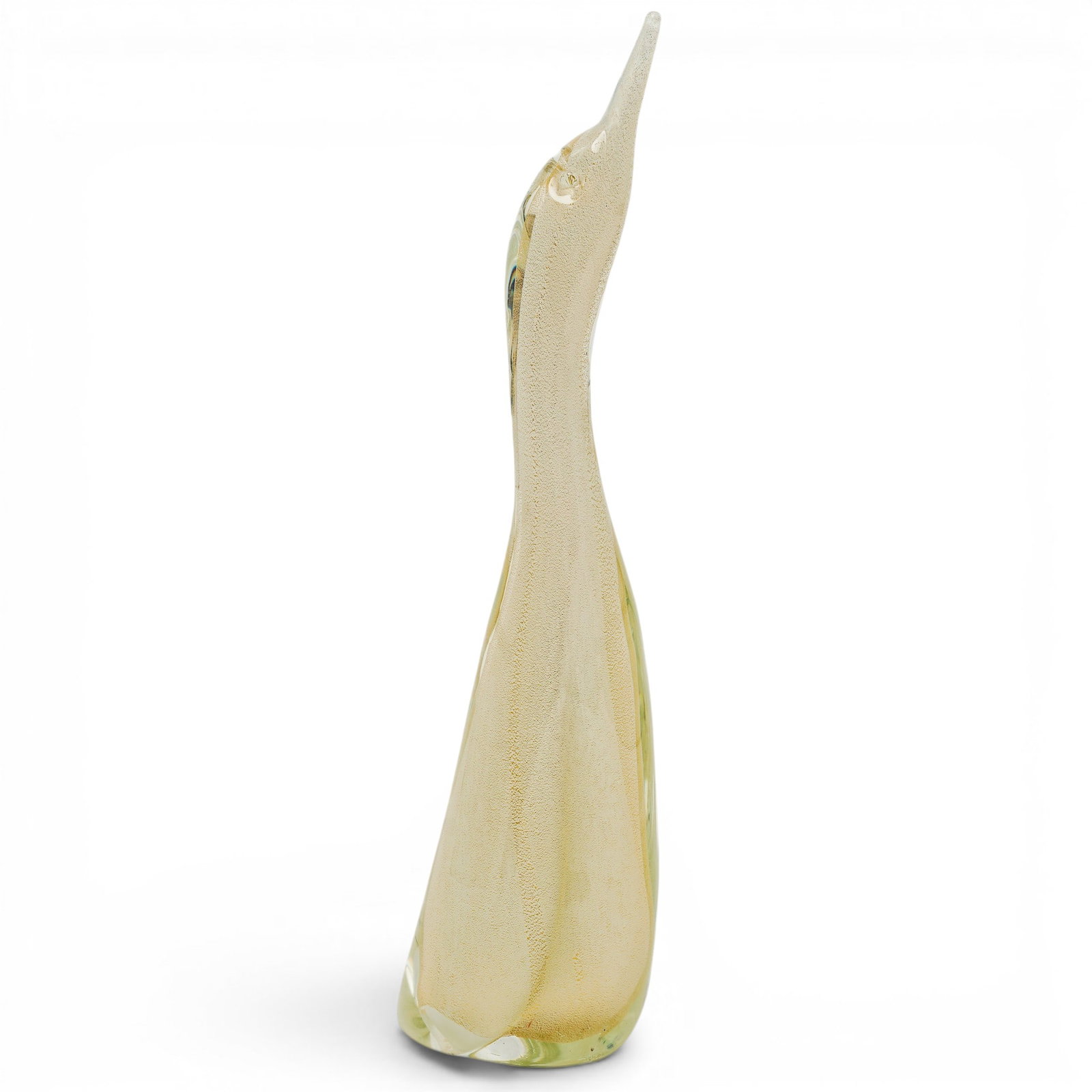 Murano Clear & Gold Fleck Glass Bird Sculpture (1 of 4)