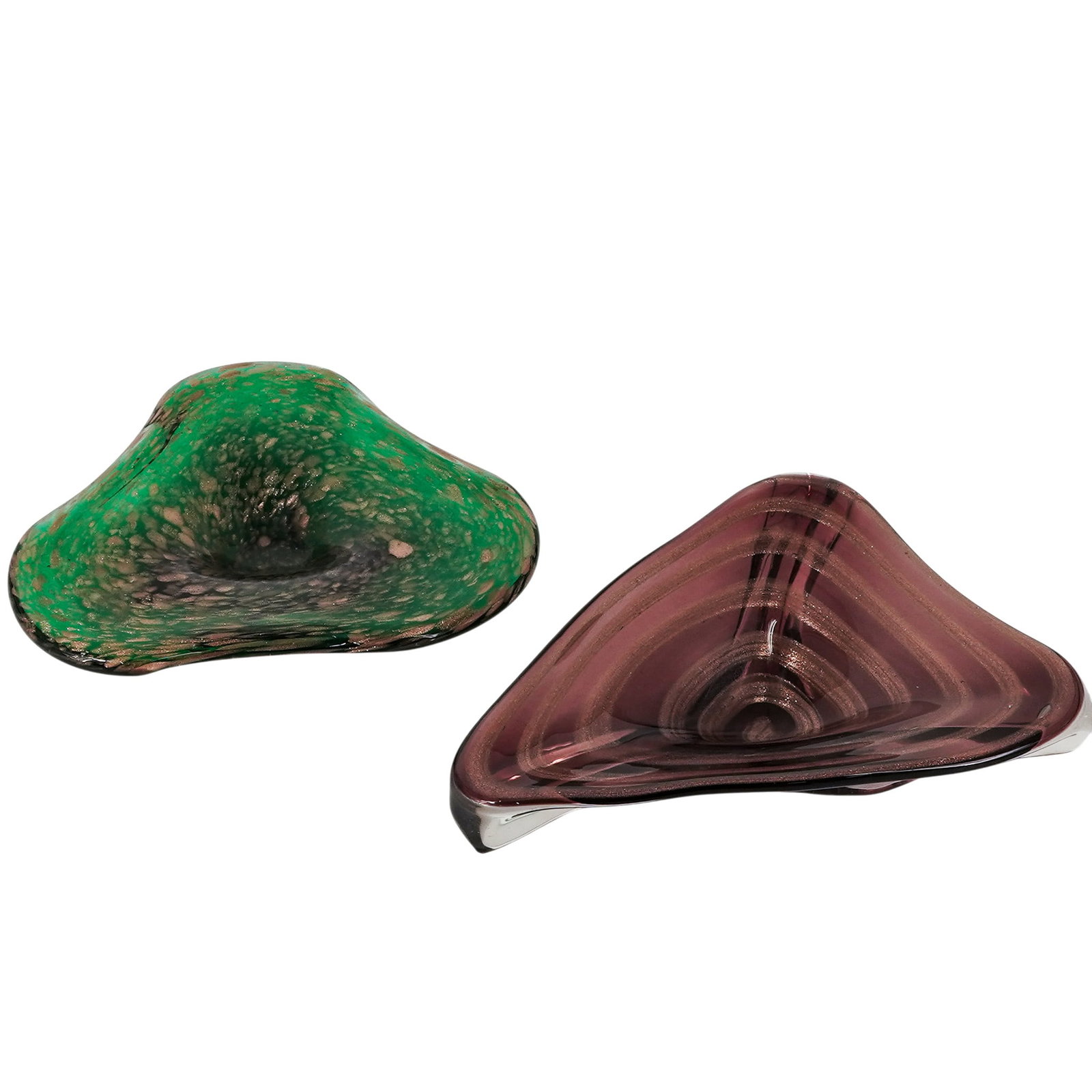 (2 pc) Murano Glass Gold Fleck Bowls (1 of 6)