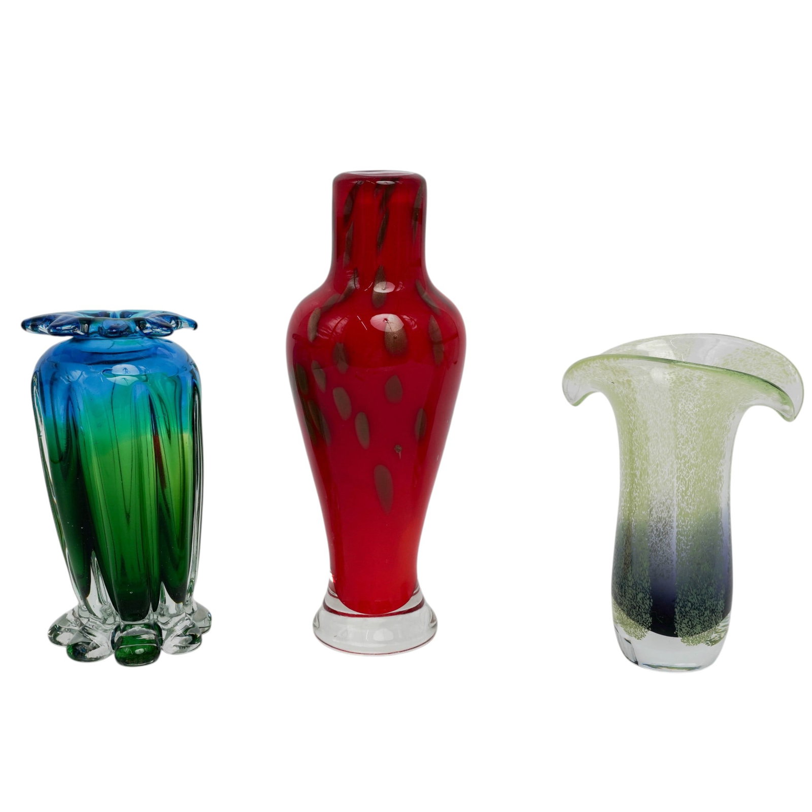 (3 pc) Grouping of Murano Glass Vases (1 of 10)