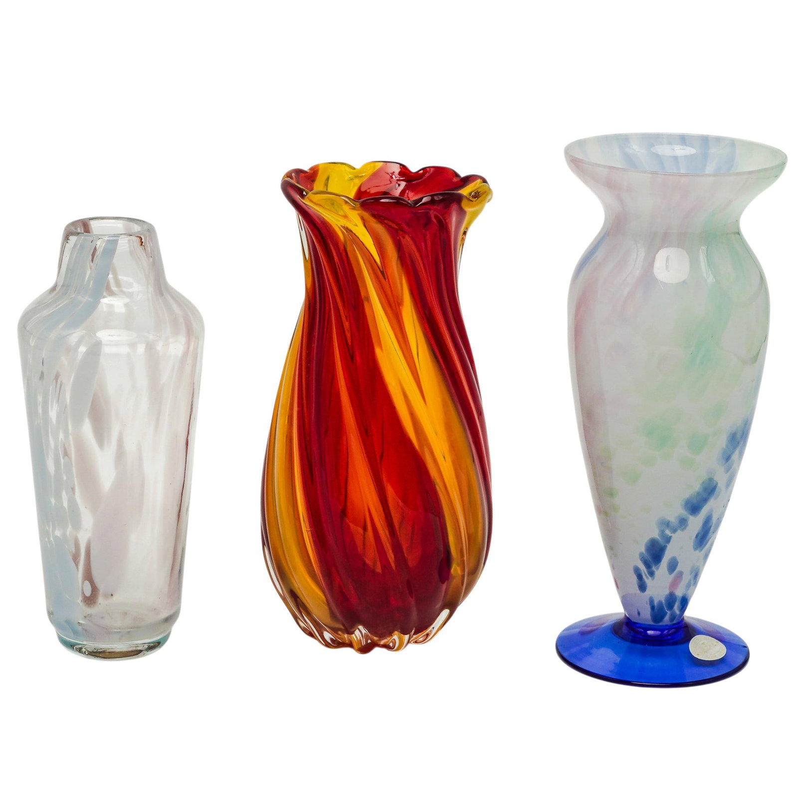 (3 pc) Murano & Art Glass Vases (1 of 4)