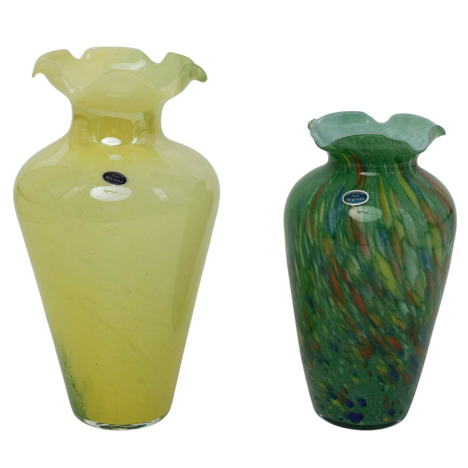 (2pc) Lavorazione Arte Murano Glass Vases (1 of 10)