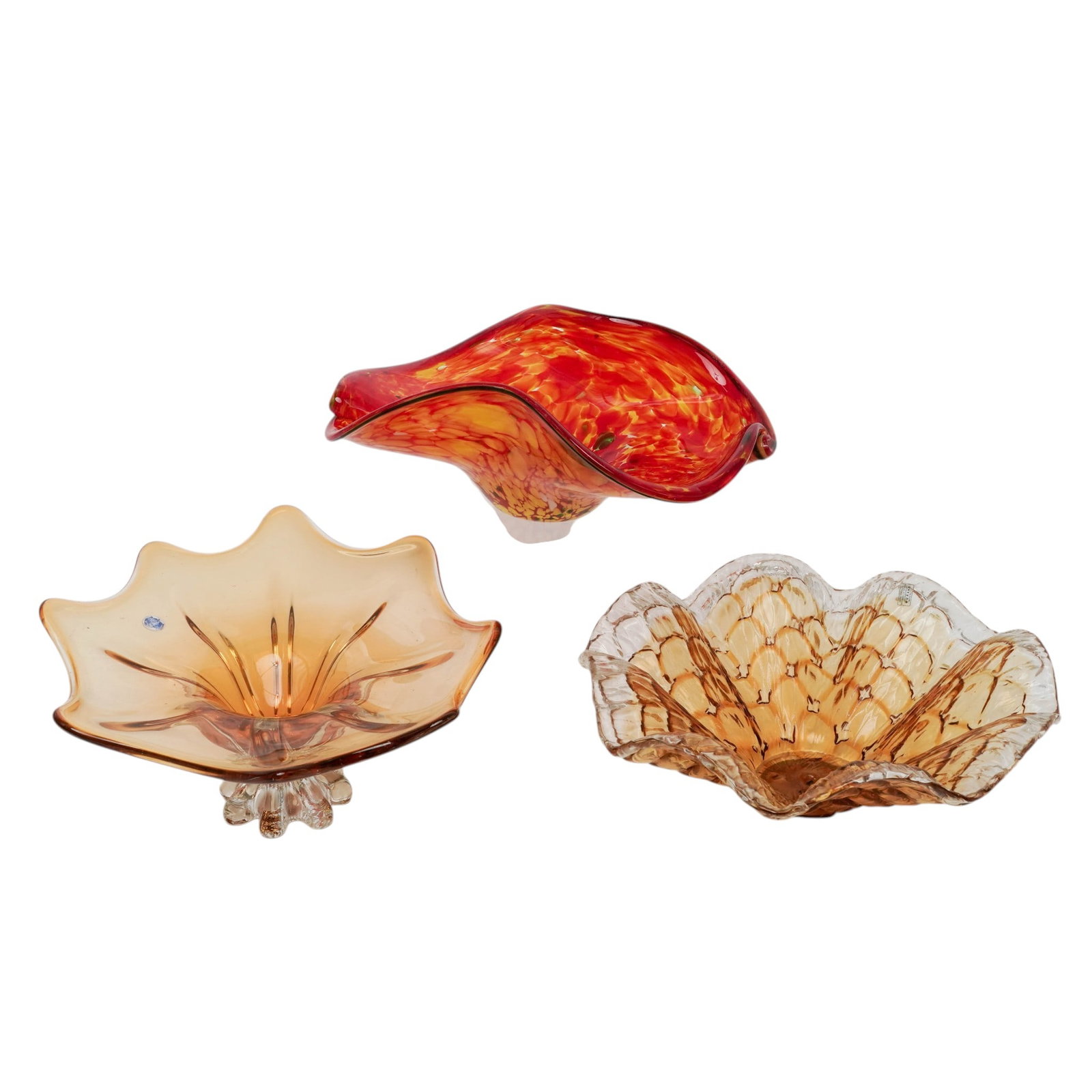(3pc) Vintage Murano Art Glass Centerpieces (1 of 10)