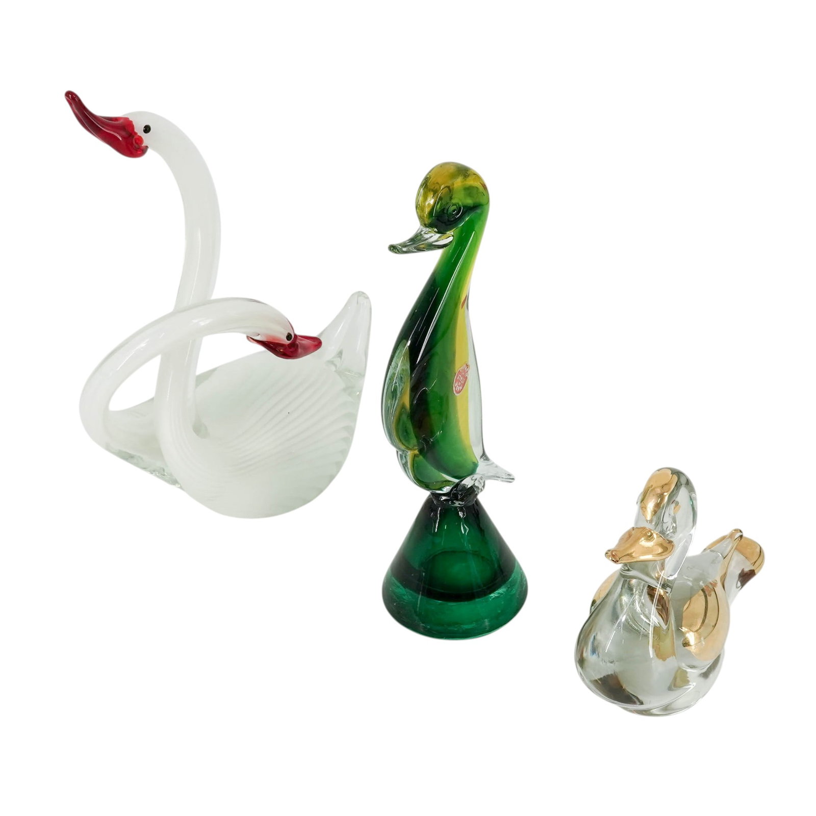 (3 pc) Murano Sommerso Art Glass Bird Figurines (1 of 12)