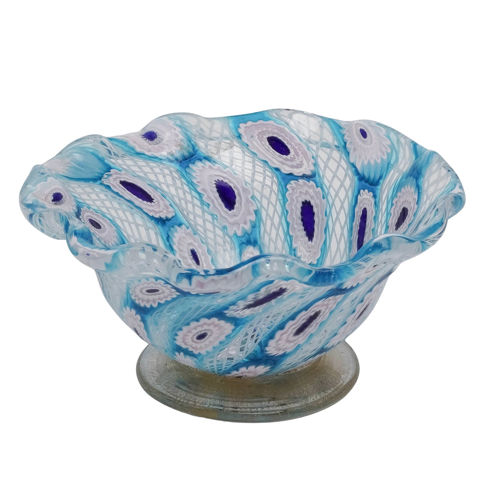 Venetian Ruffled Millefiori Pattern Bowl (1 of 3)