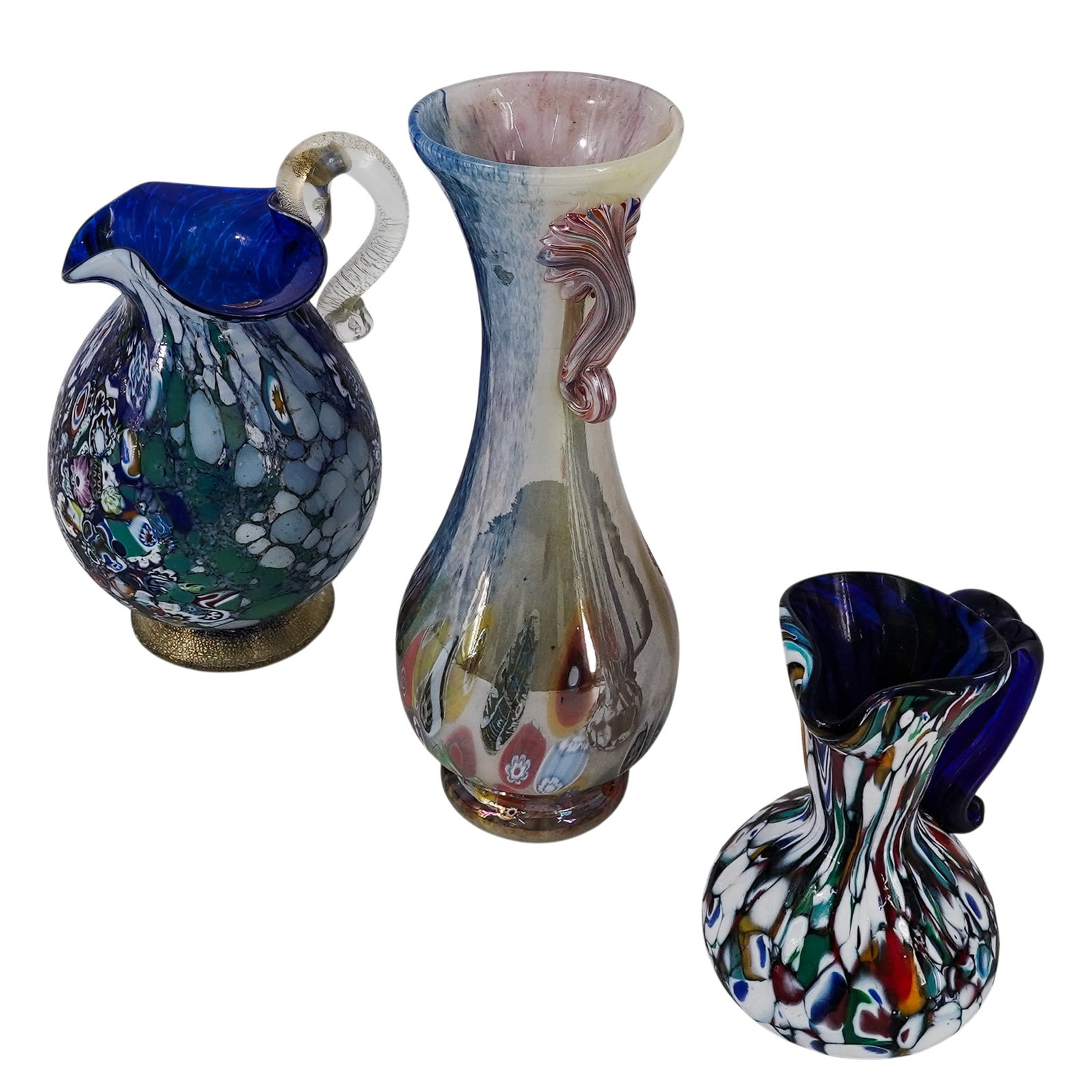 (3 pc) Grouping of Fratelli Toso Murano Glass Pitchers (1 of 10)