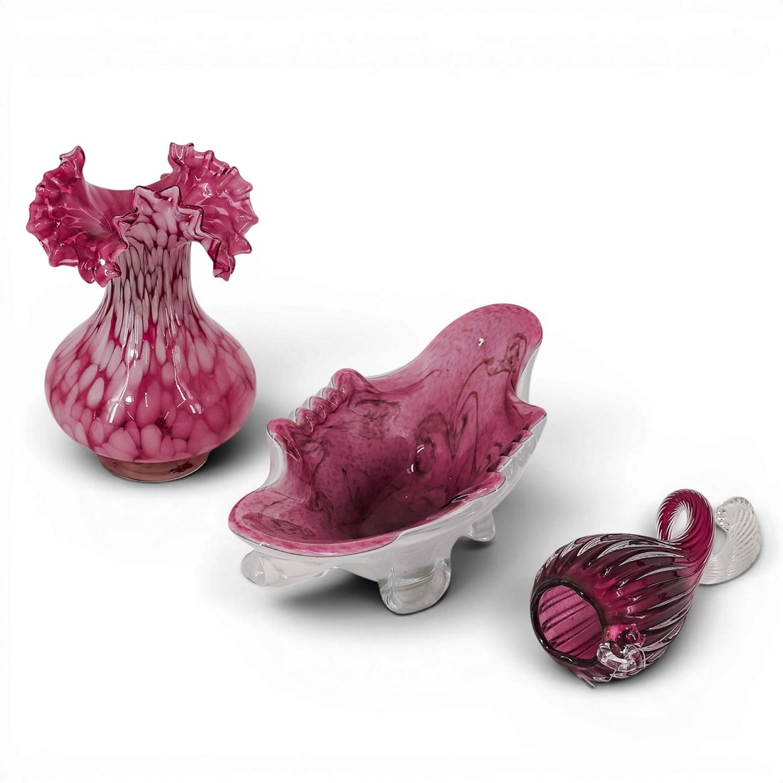 (3 pc) Vintage Murano Glass Bowl & Vases (1 of 9)