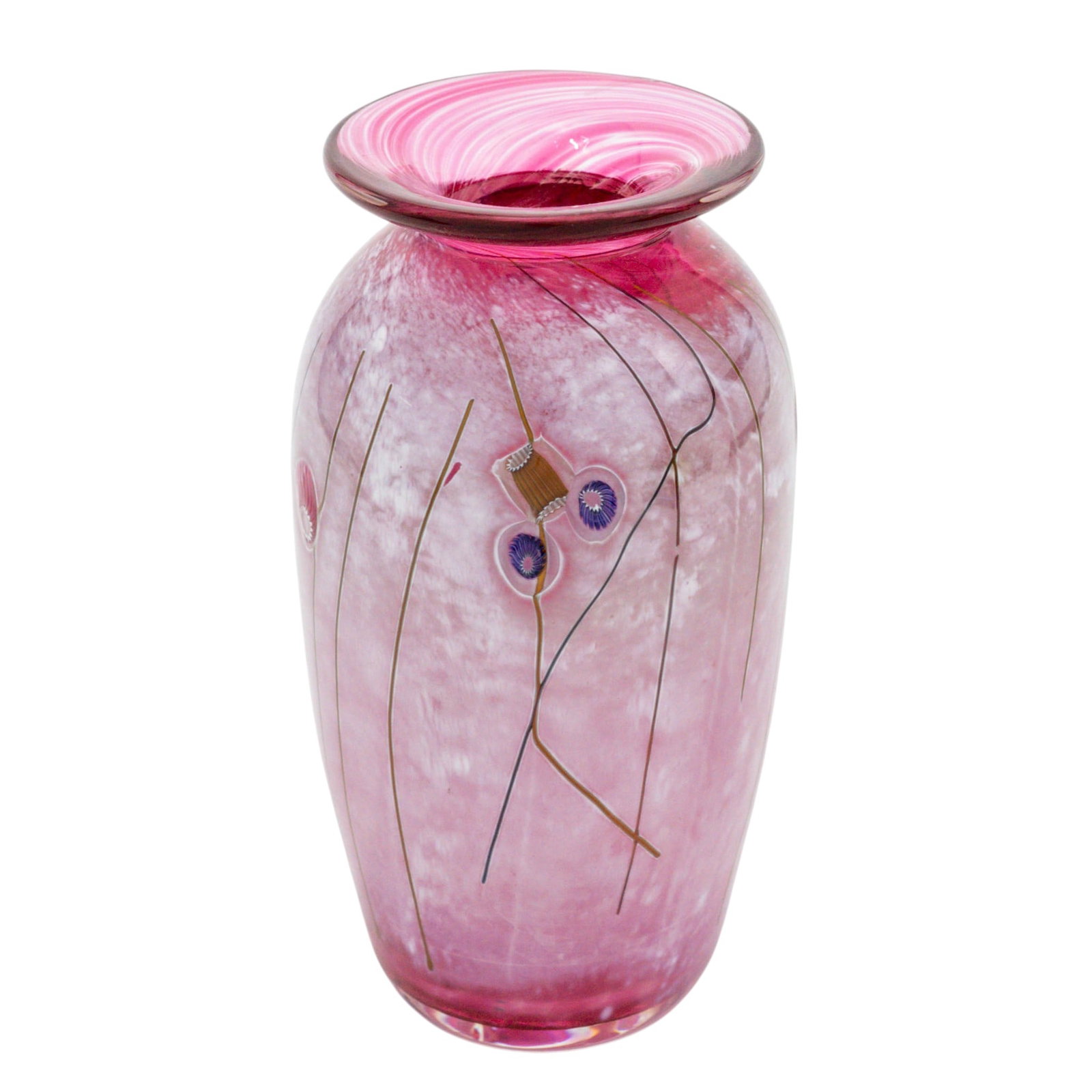 Paul Allen Counts Millefiori Pink Art Glass Vase (1 of 6)