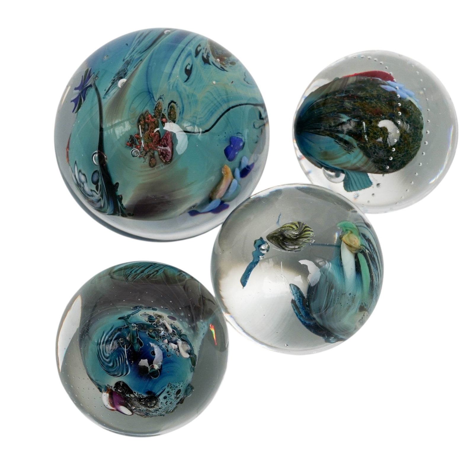 (4 Pc) Studio Art Glass Marbles (1 of 10)