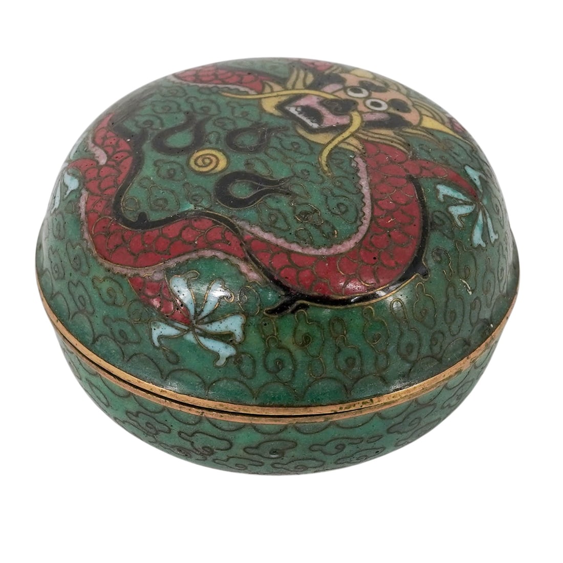 Antique Chinese Cloisonne Enamel Dragon Box (1 of 7)