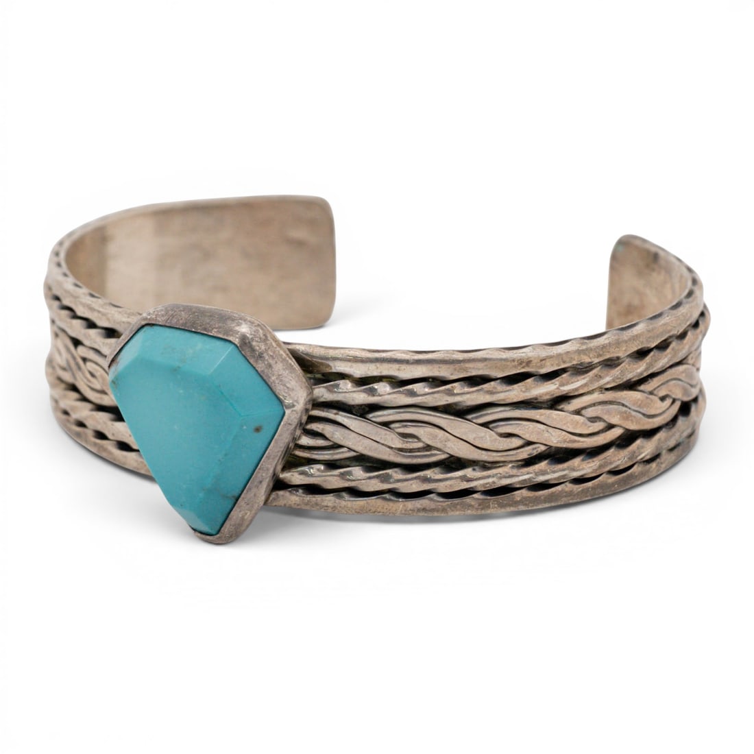 Vintage Kirk Allen Navajo Sterling Silver & Turquoise Cuff Bracelet (1 of 5)