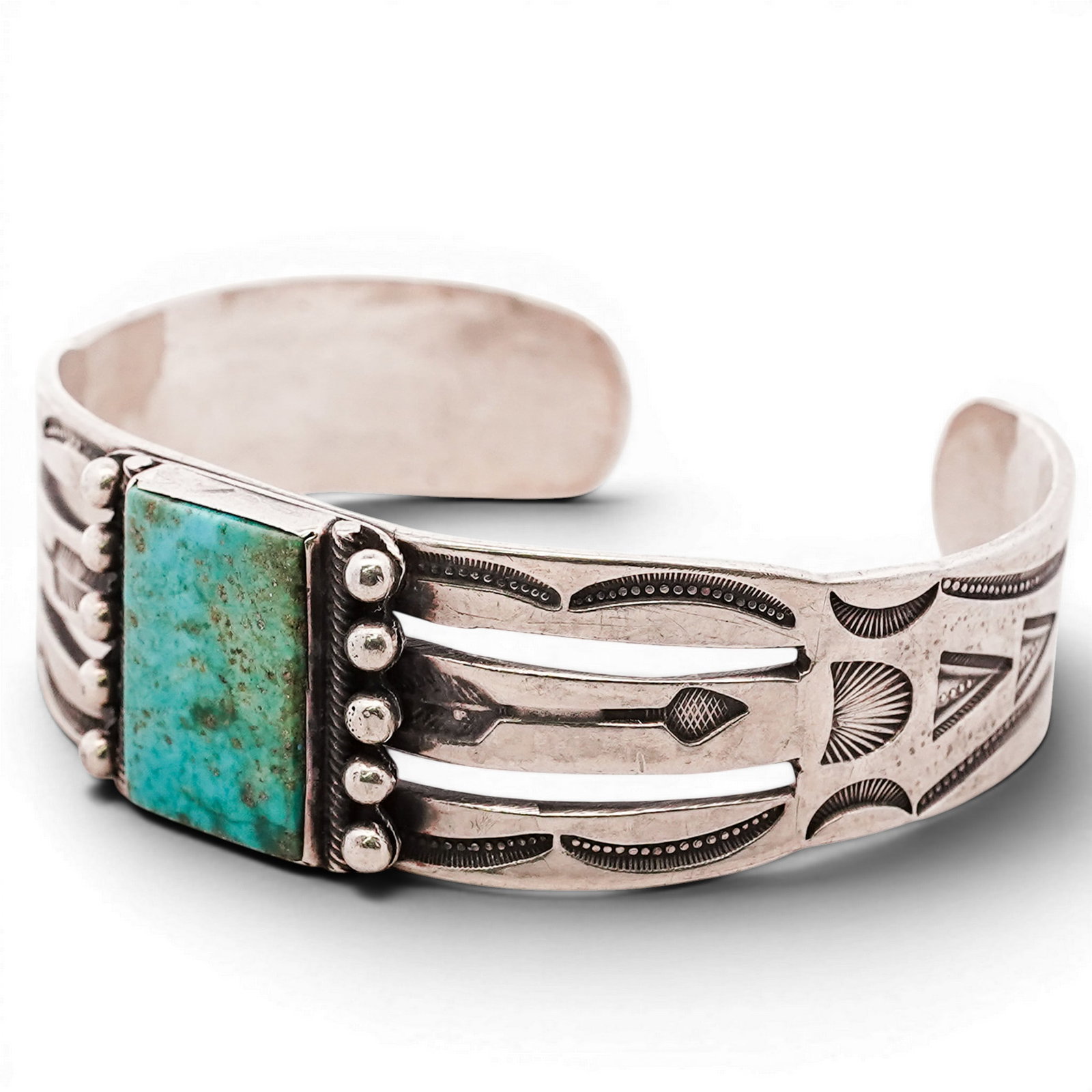 Vintage Southwestern Sterling Silver & Turquoise Cuff Bracelet (1 of 5)