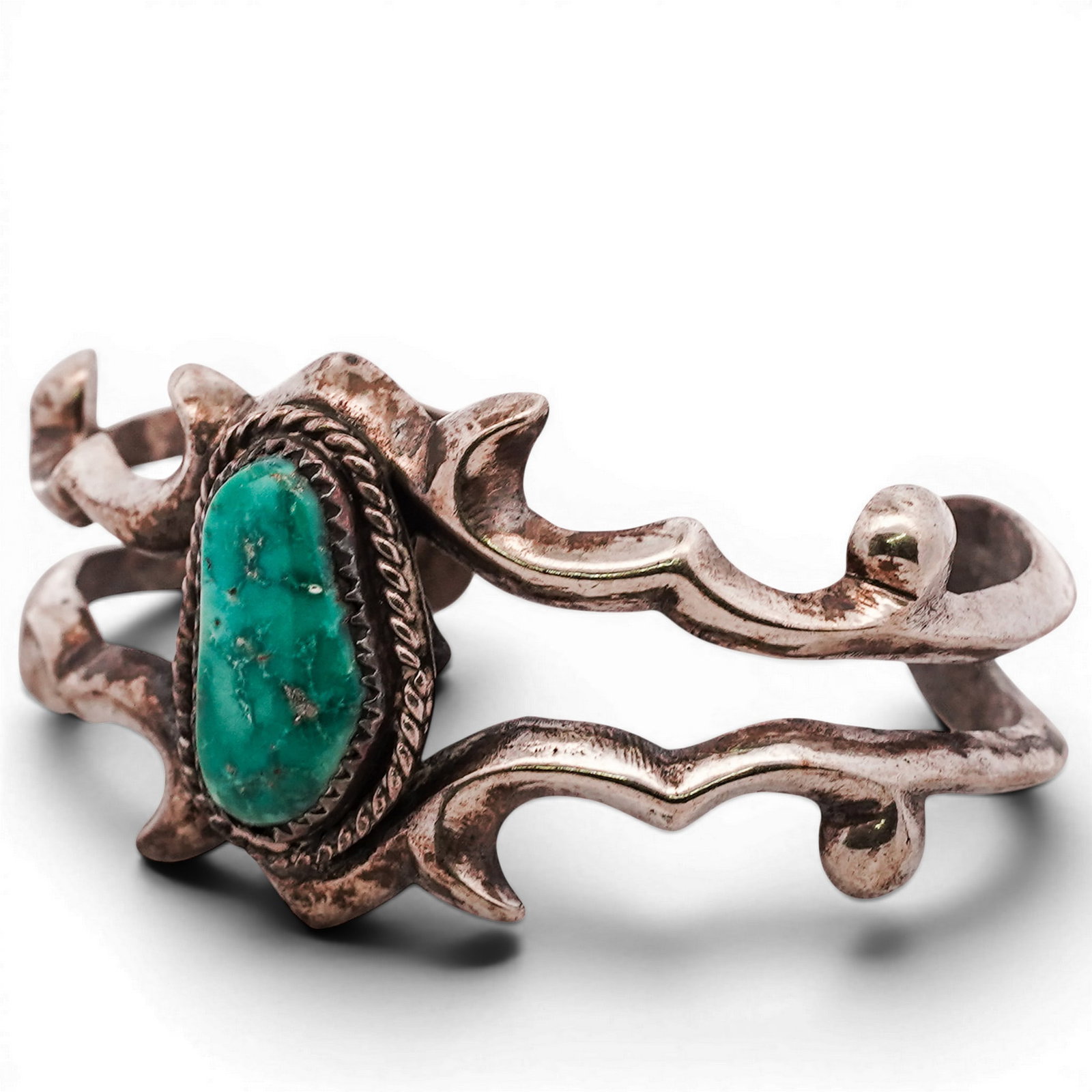 Vintage Navajo Sterling Silver & Turquoise Cuff (1 of 4)