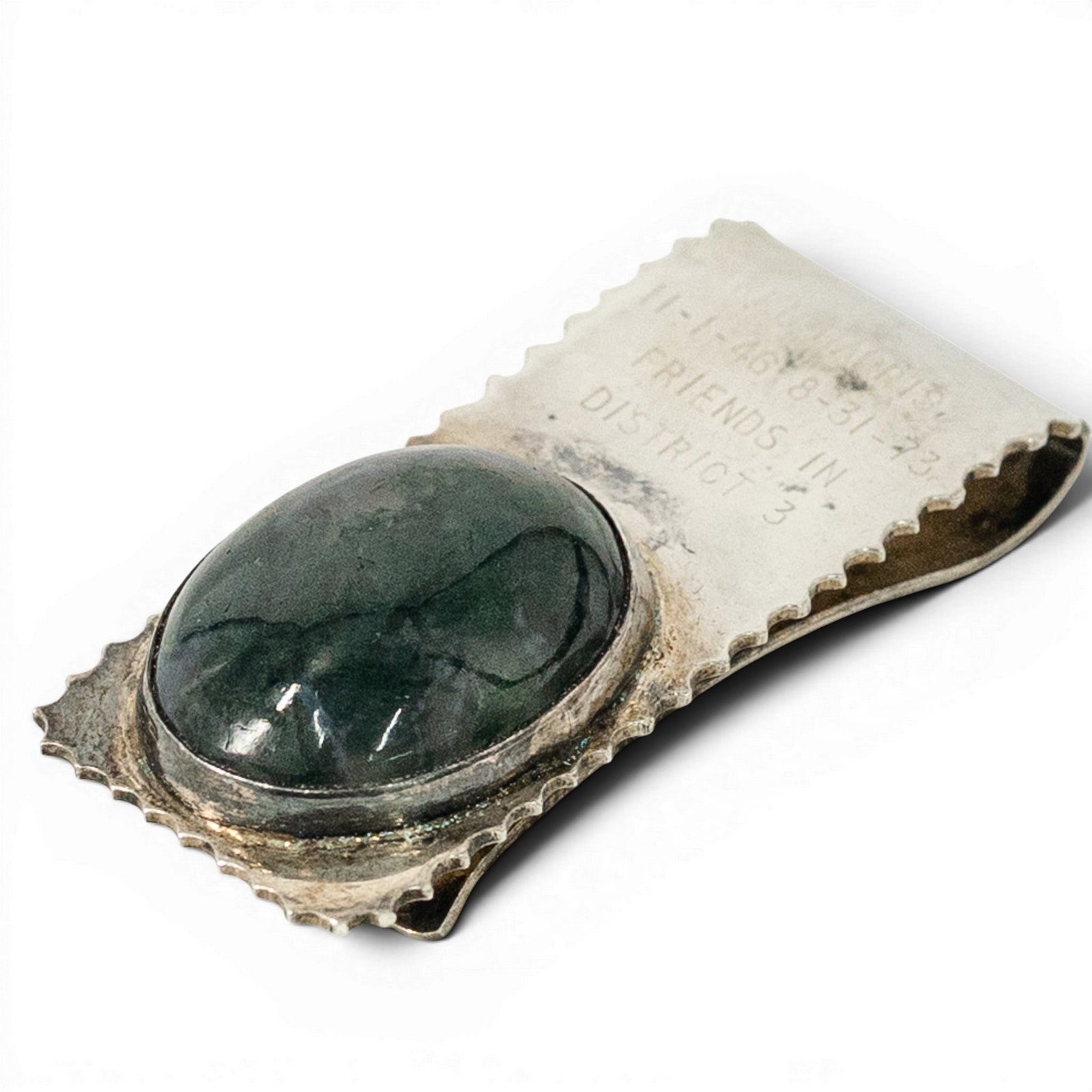 Vintage Southwestern Sterling Silver & Bloodstone Money Clip (1 of 3)