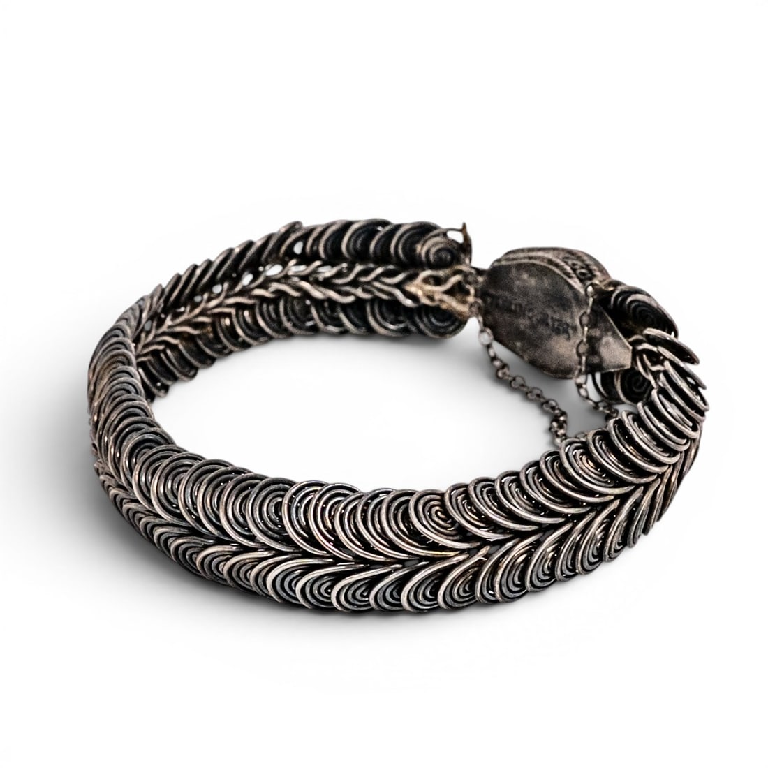 Sterling Silver Snake Form Woven Link Bracelet (1 of 10)