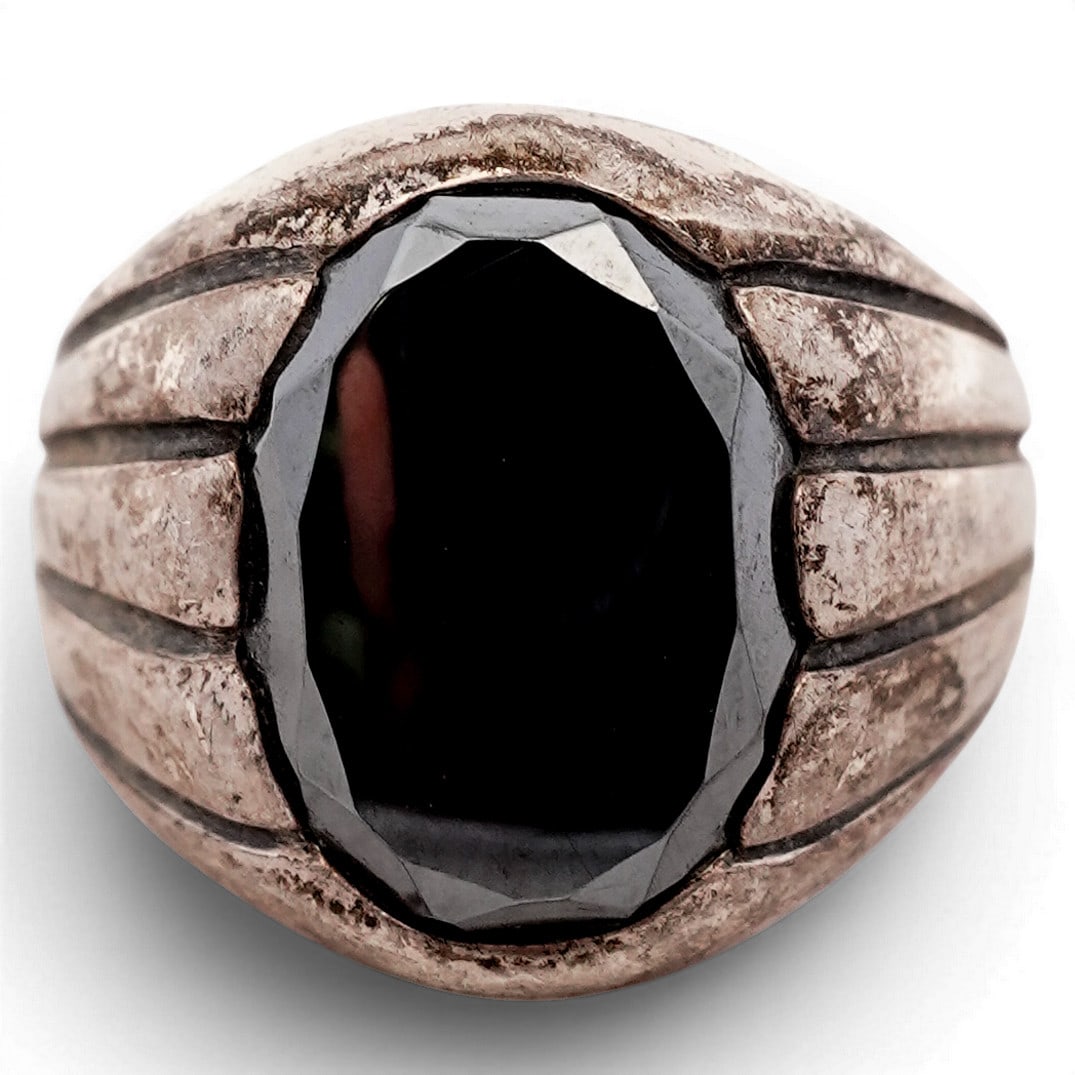 Kenneth Wayne Hematite Sterling Silver Ring - 2