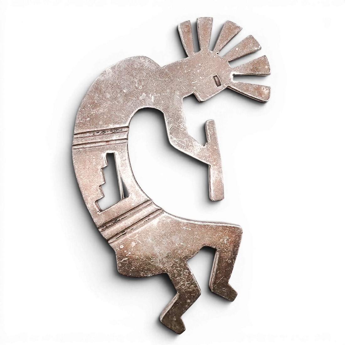 Vintage R. Bahe Navajo Sterling Silver Kokopelli Pendant Brooch (1 of 3)