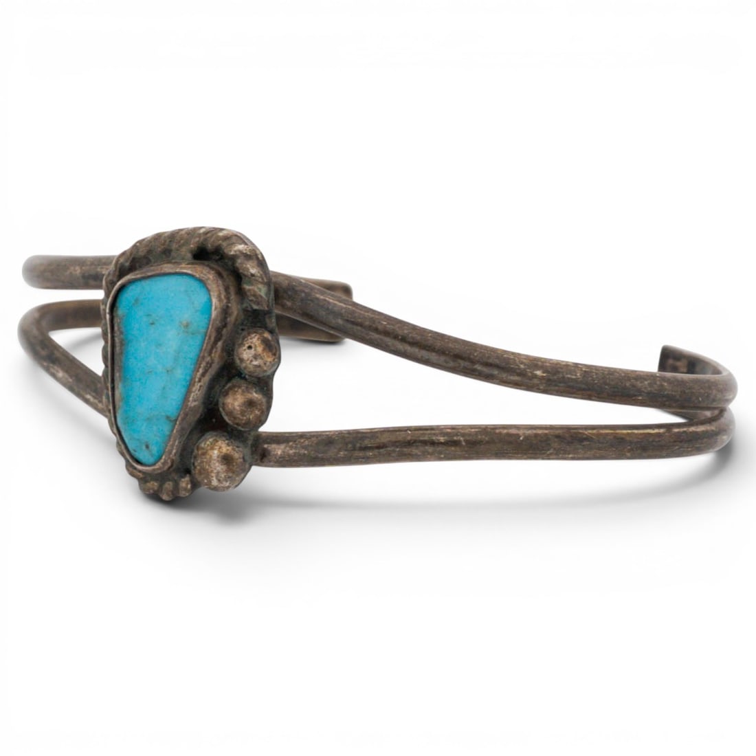 Vintage Navajo Sterling Silver & Turquoise Cuff Bracelet (1 of 4)