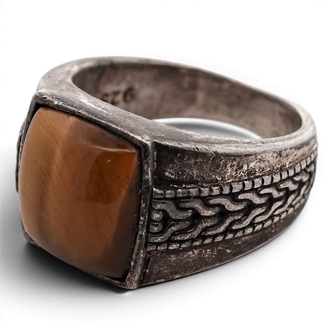 Vintage Southwestern Sterling Silver Tiger’s Eye Signet Ring (1 of 6)