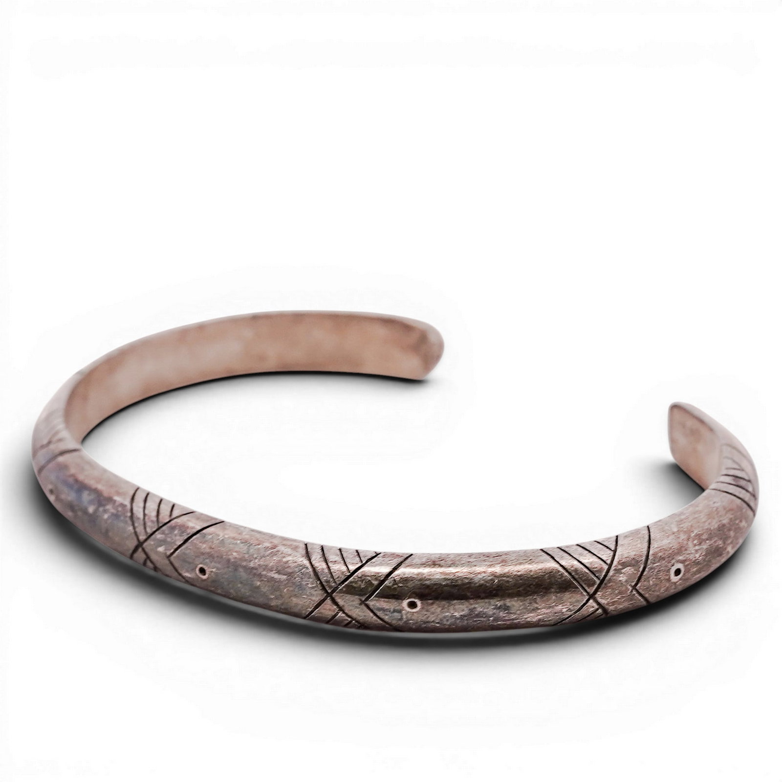 Vintage Wes Willie Navajo Sterling Silver Hand-Stamped Cuff (1 of 5)