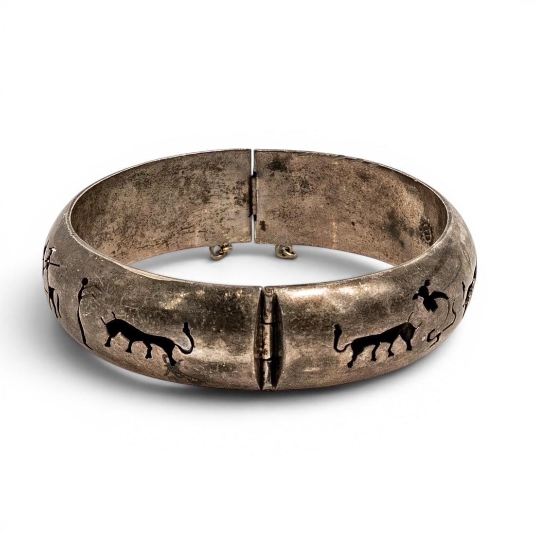 Vintage Mexican Sterling Silver Storyteller Cuff Bracelet (1 of 11)