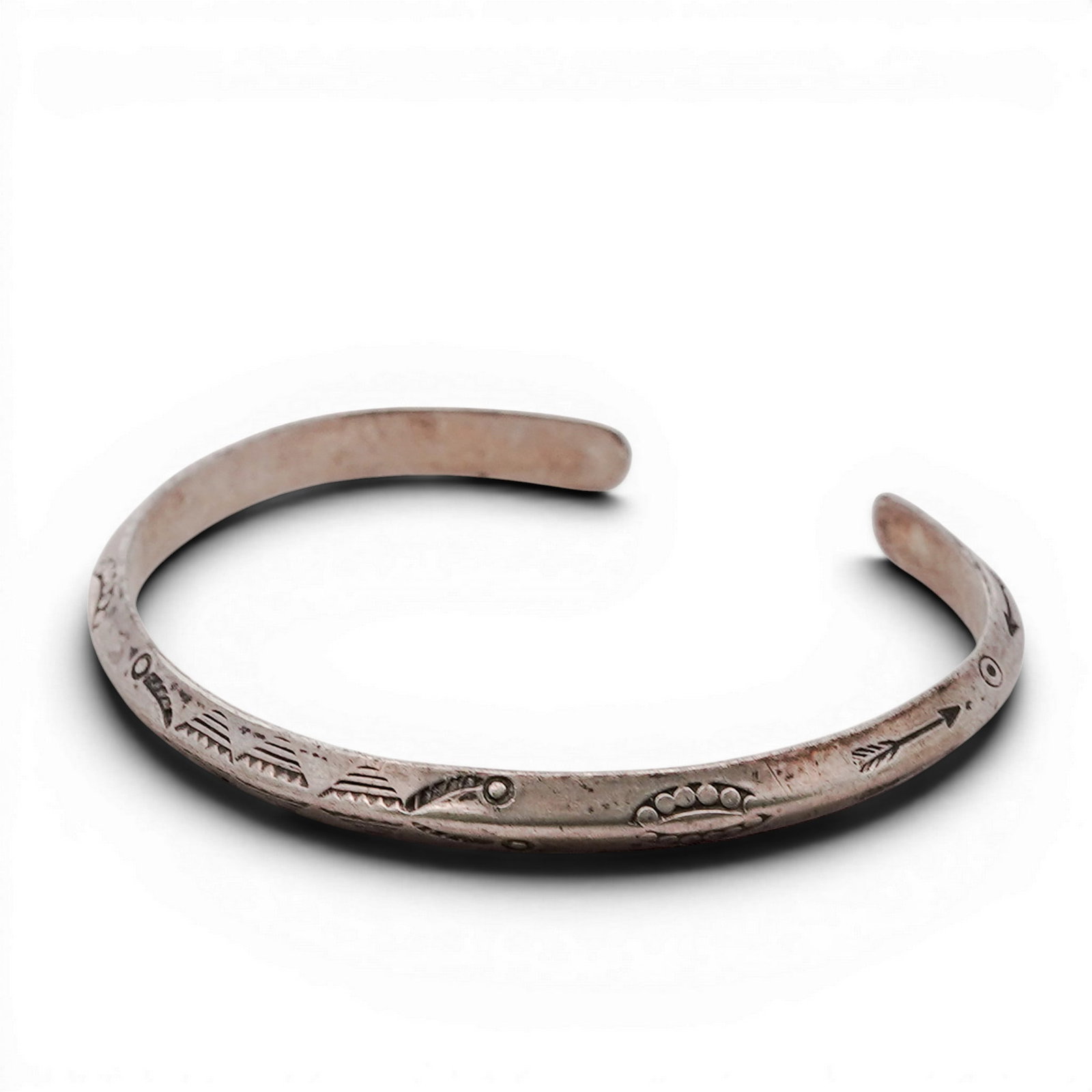 Vintage Navajo Sterling Silver Stamped Geometric Cuff Bracelet (1 of 4)