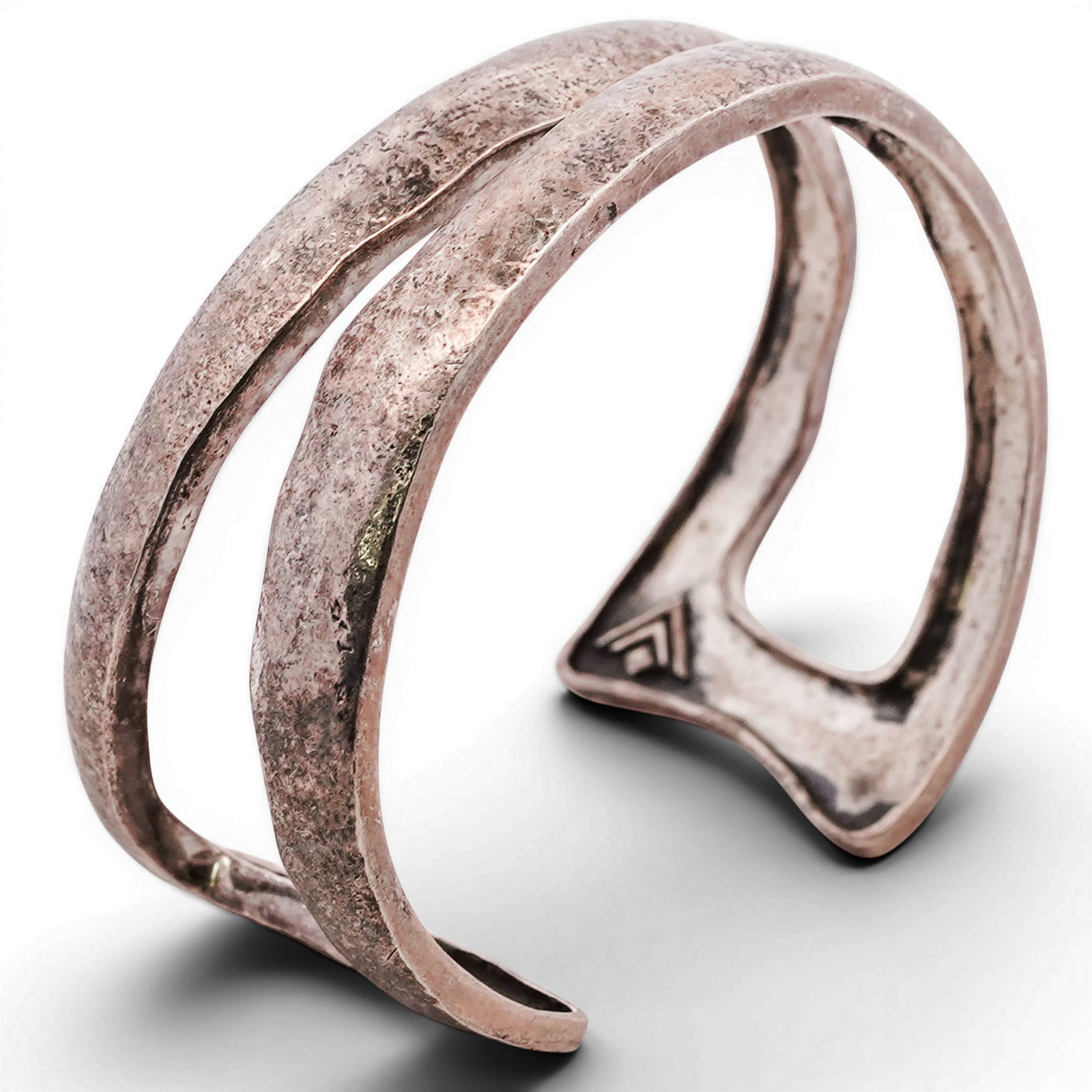 Indian Sterling Silver Modernist Cuff Bracelet (1 of 5)