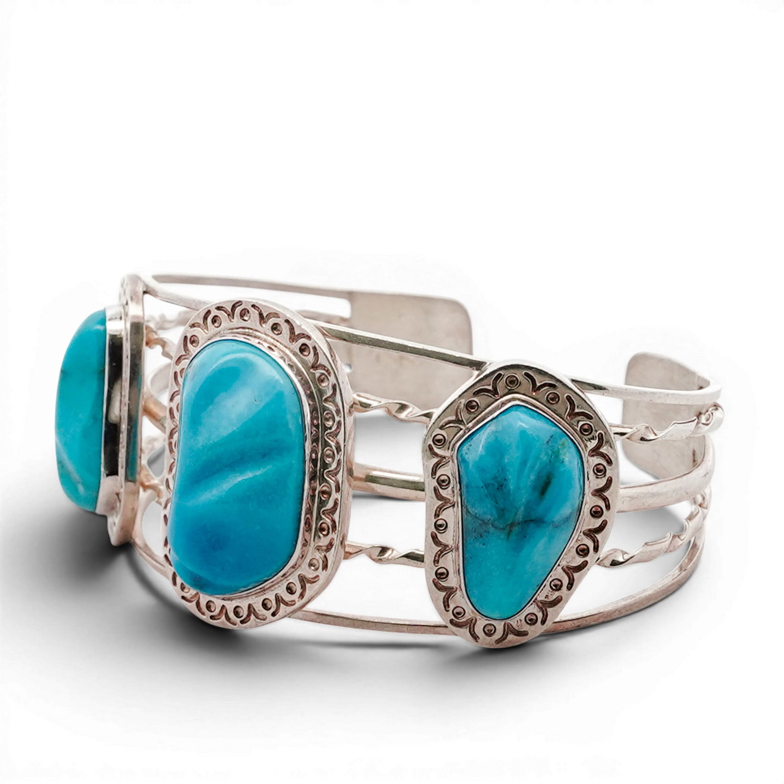 DTR China Sterling Silver & Turquoise Cuff Bracelet (1 of 5)