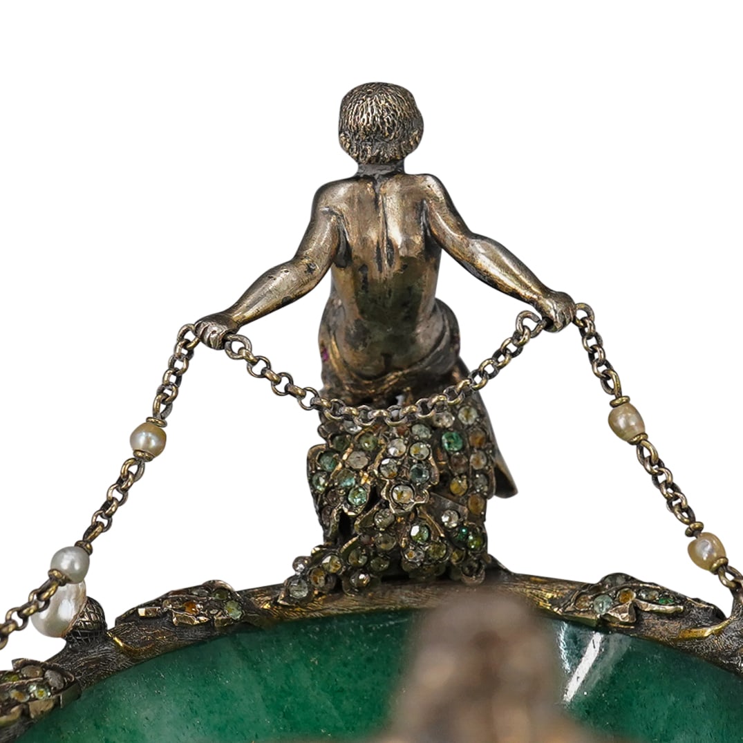 Antique Austro Hungarian Silver, Aventurine and Gemstone Tazza - 6