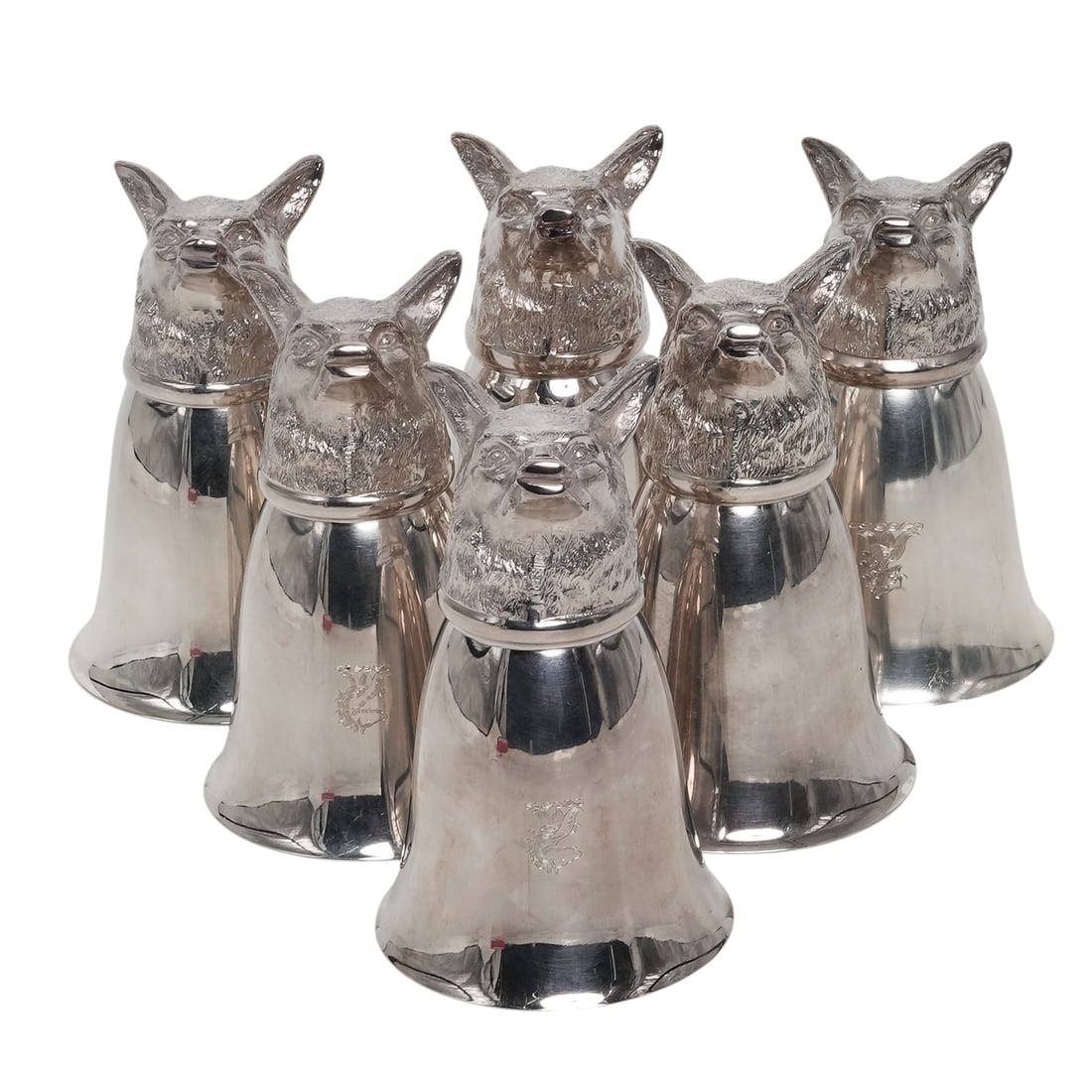 (6 pc) Shreve Crump & Low Silver Plated Stirrup Cups (1 of 9)