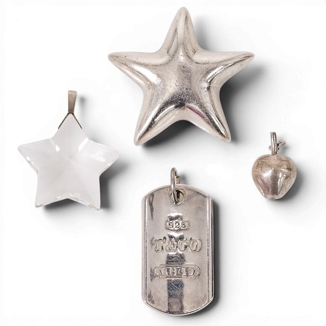 (4 Pcs) Tiffany & Co. Sterling Silver Charm & Brooch Group (1 of 5)
