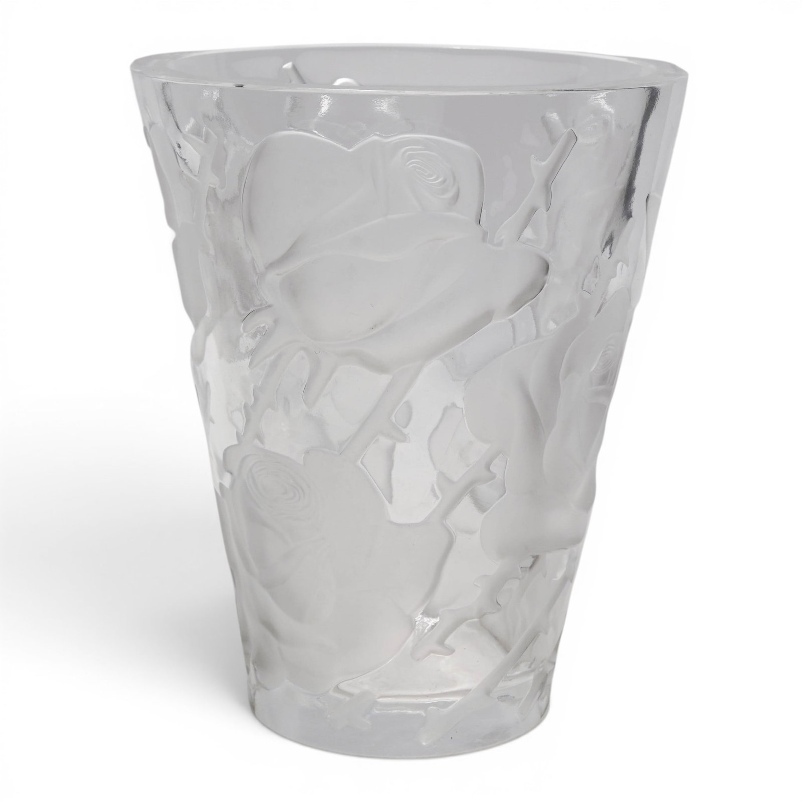 Lalique "Isaphan" Crystal Rose Vase (1 of 7)