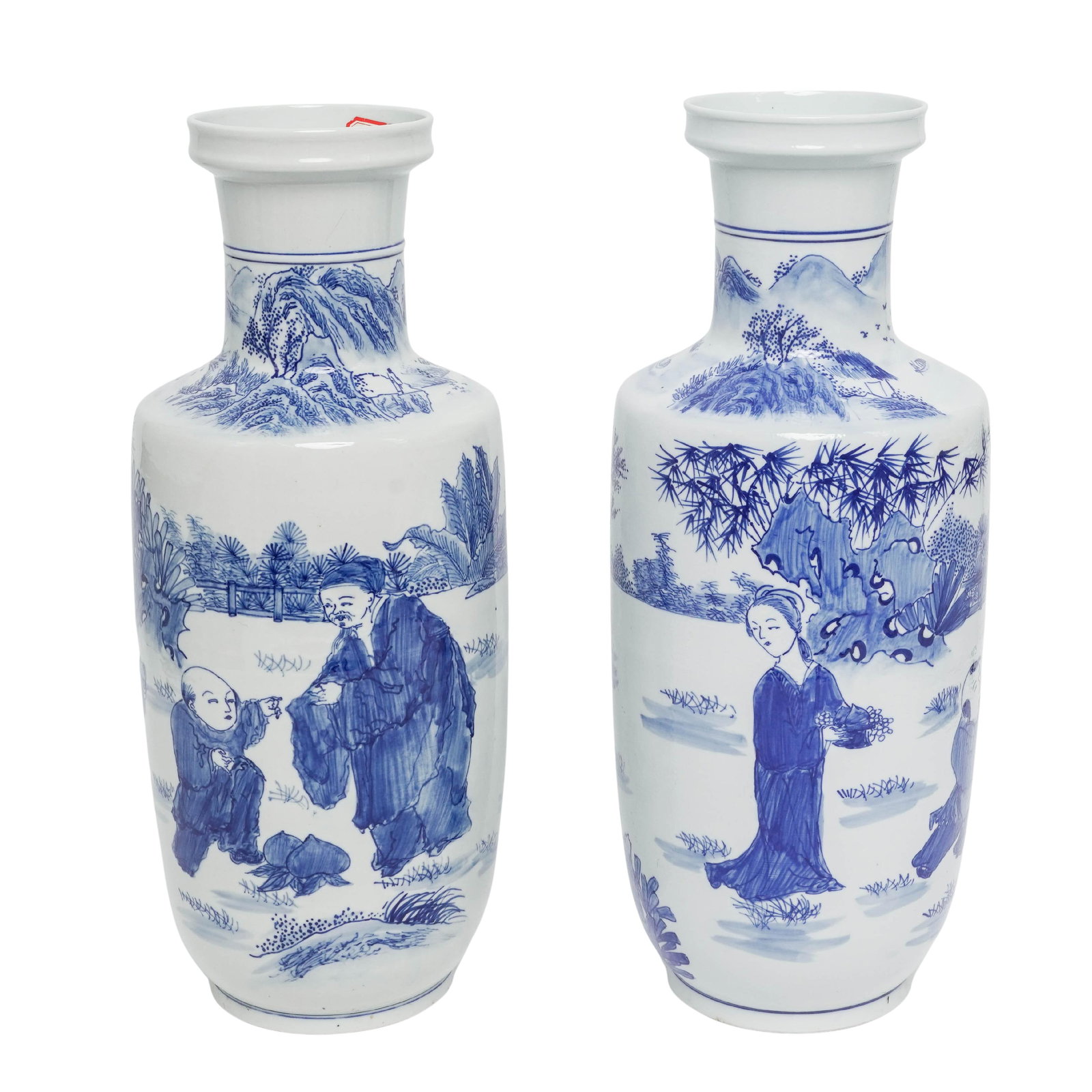 Pair Chinese Blue & White Kangxi Porcelain Vase (1 of 15)