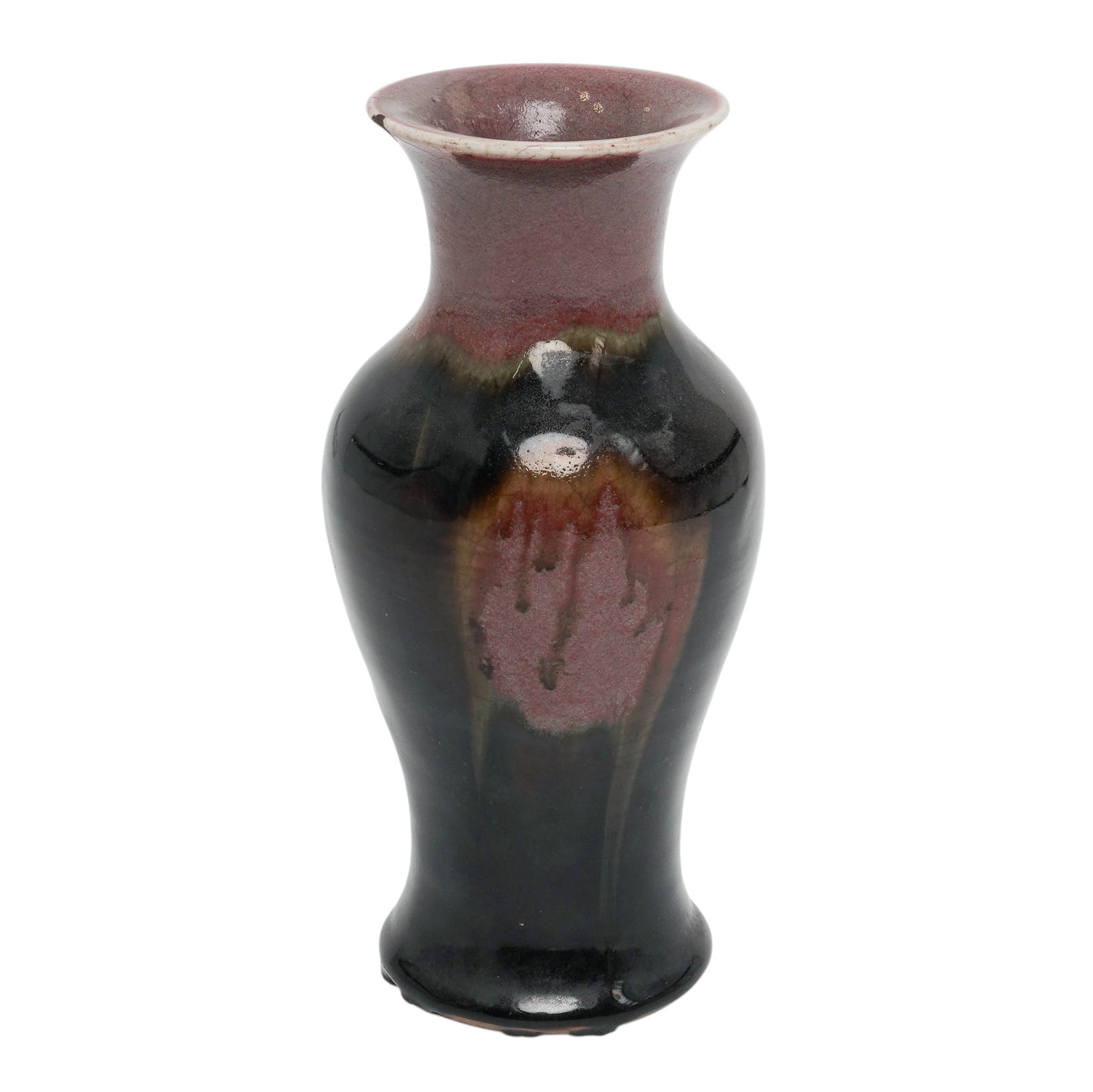 Antique Chinese Flambé Glazed Porcelain Baluster Vase (1 of 8)