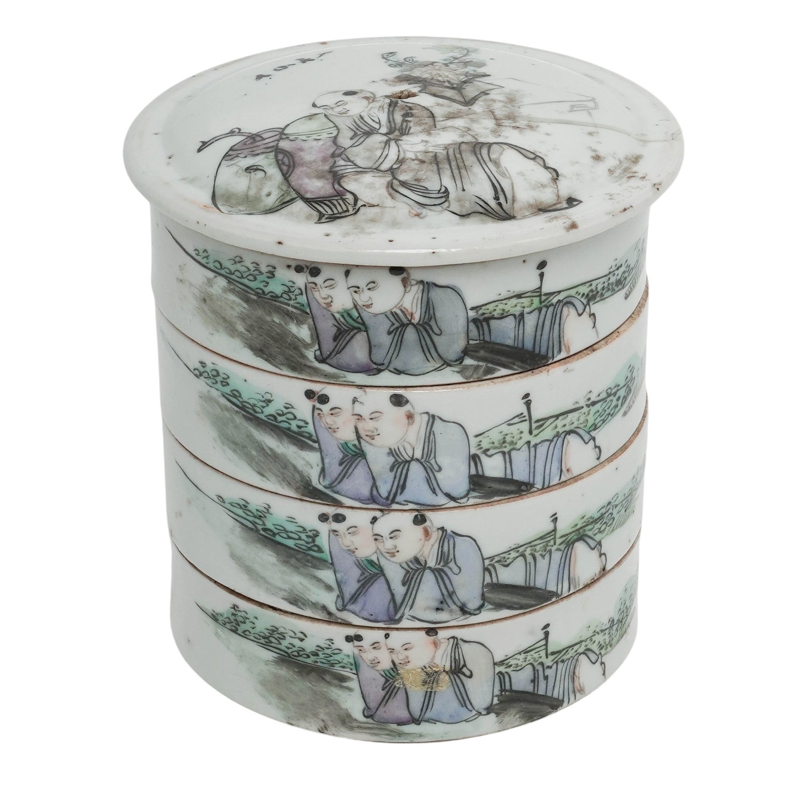 Antique Chinese Porcelain Round Stacking Box (1 of 16)