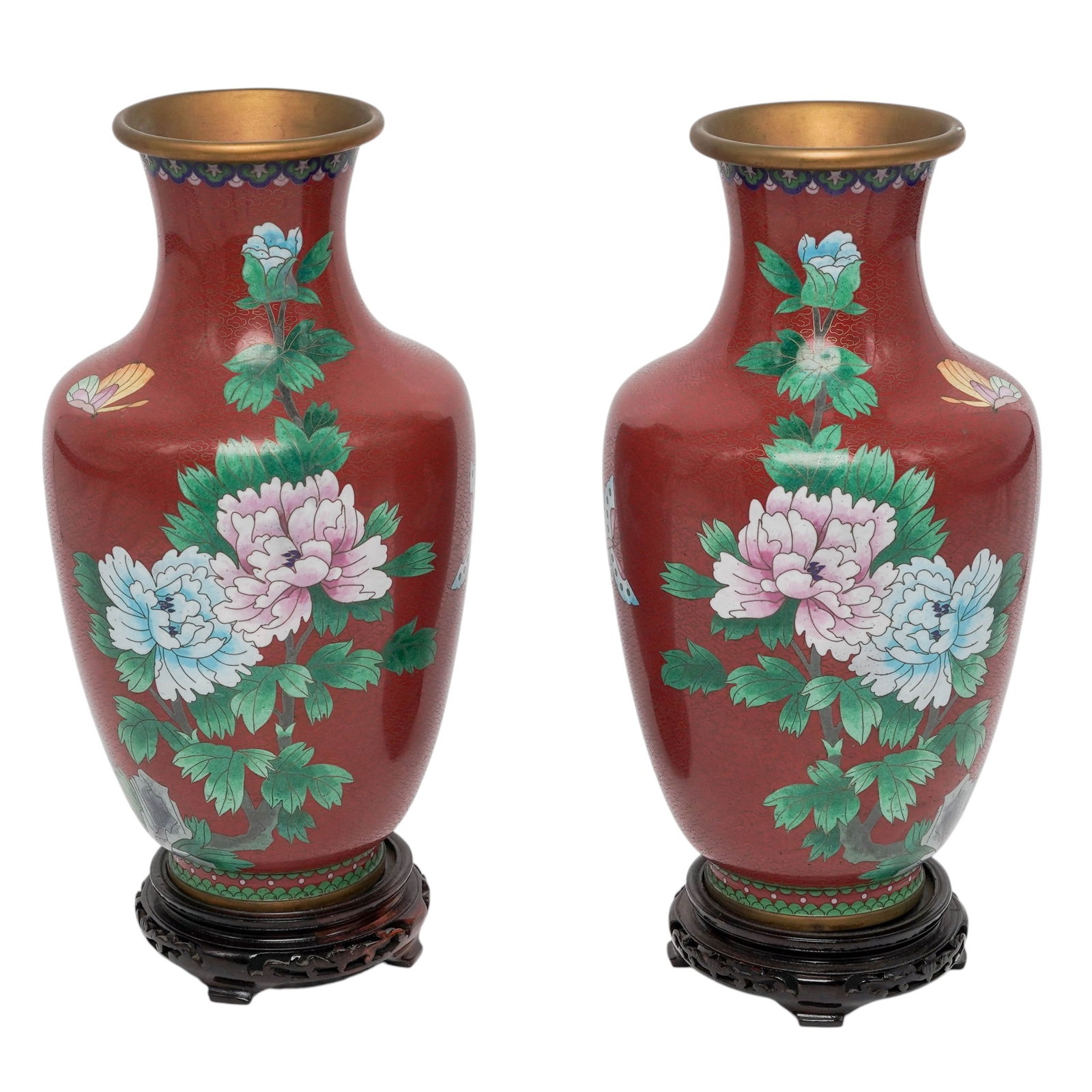 Pair Large Chinese Cloisonné Vases (1 of 7)