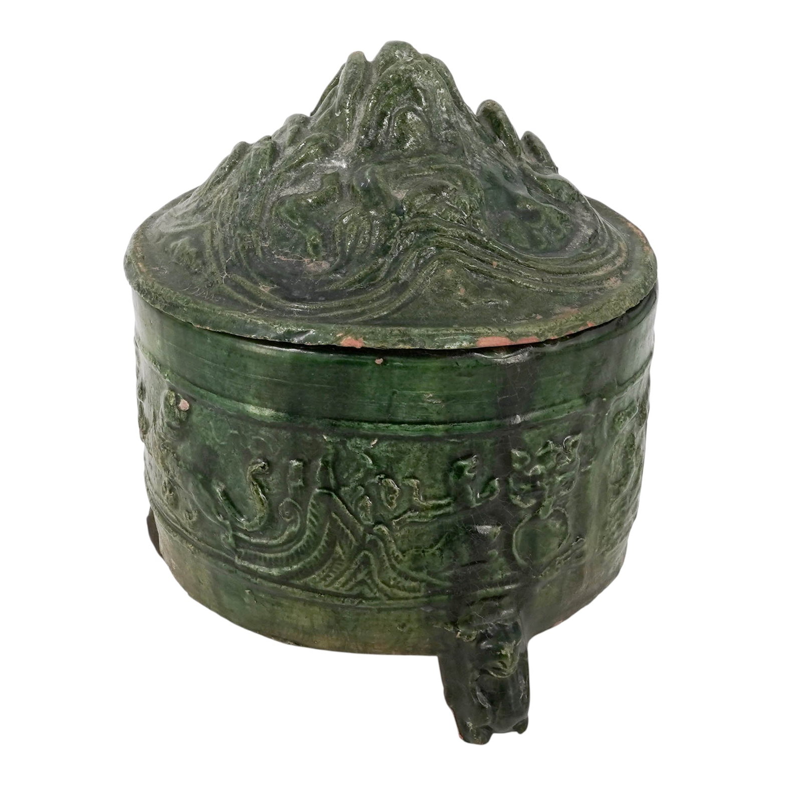 Chinese Han Dynasty Style Green Pottery Lidded Jar (1 of 11)