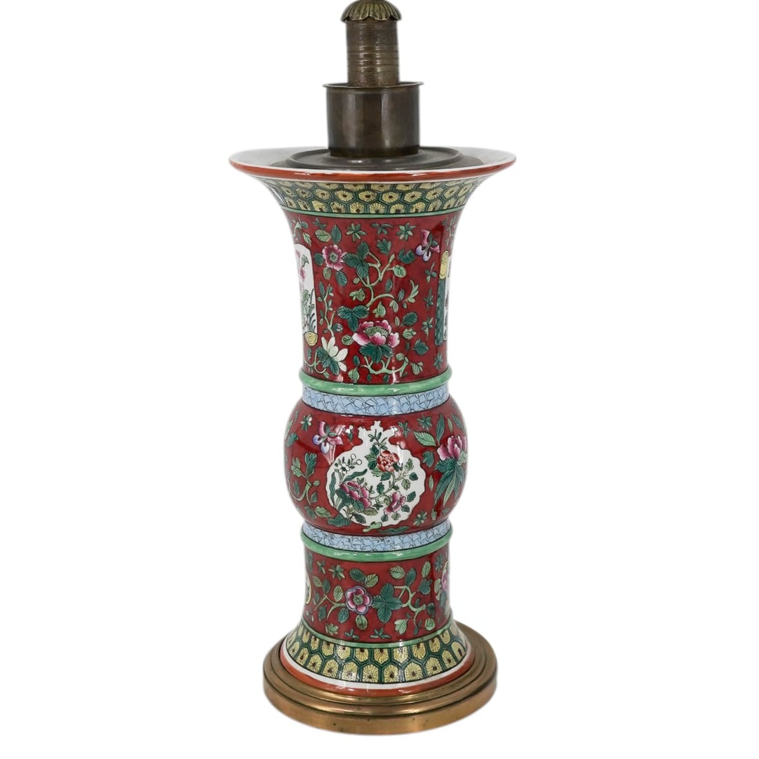 Porcelaine De Paris Chinoiserie Motif Table Lamp: Porcelaine De Paris Chinoiserie Motif Table Lamp Mid - Late 20th century, Paris, France Elegant porcelain table lamp by Porcelaine de Paris, decorated in a refined chinoiserie-style motif with