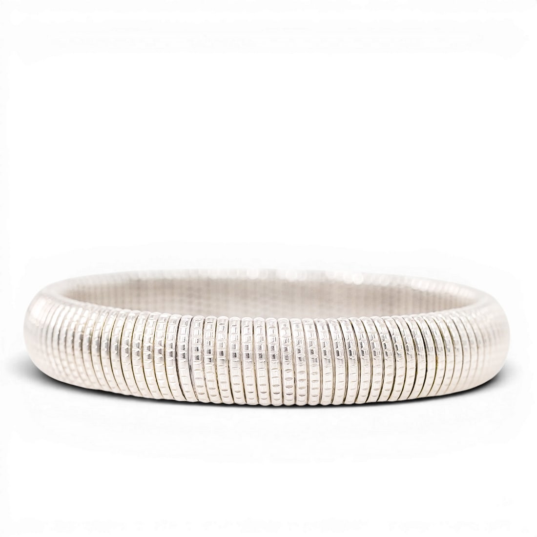 (2 Pcs) Sterling Silver Stretch Bracelets Signed - 2
