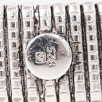 (2 Pcs) Sterling Silver Stretch Bracelets Signed - 4