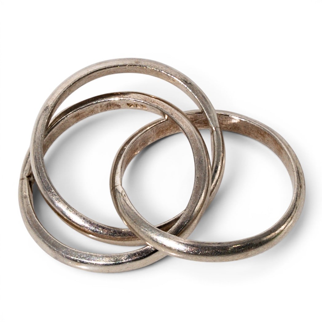 Mexican Sterling Silver Trinity ring - 3