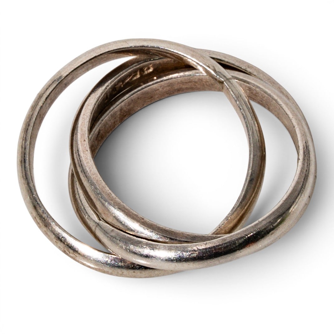 Mexican Sterling Silver Trinity ring - 4
