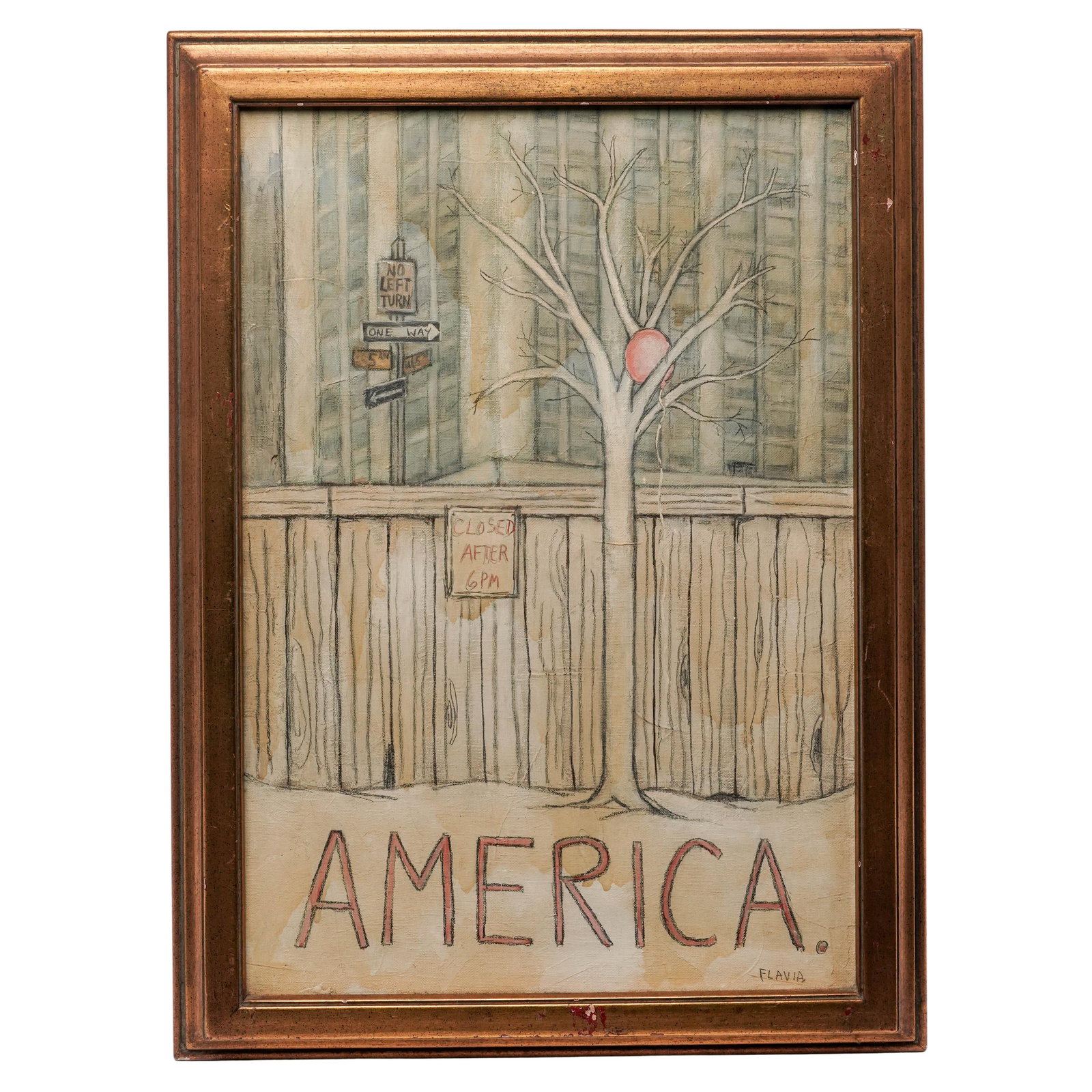 Flavia Weedn (American, 1929-2015) 'America.' Mixed Media on Canvas (1 of 7)