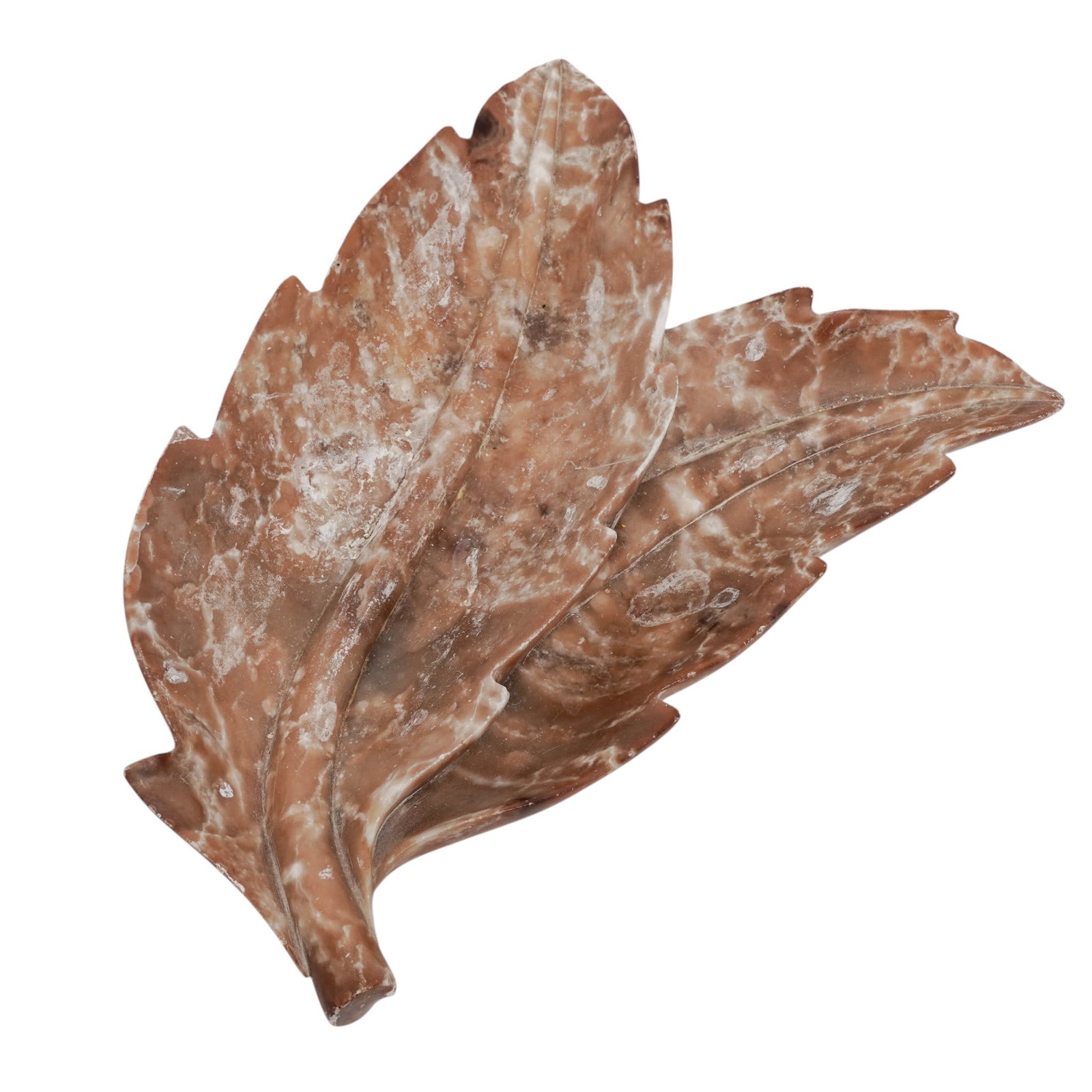 Cared Alabaster Leaf-Shaped Dish - 2