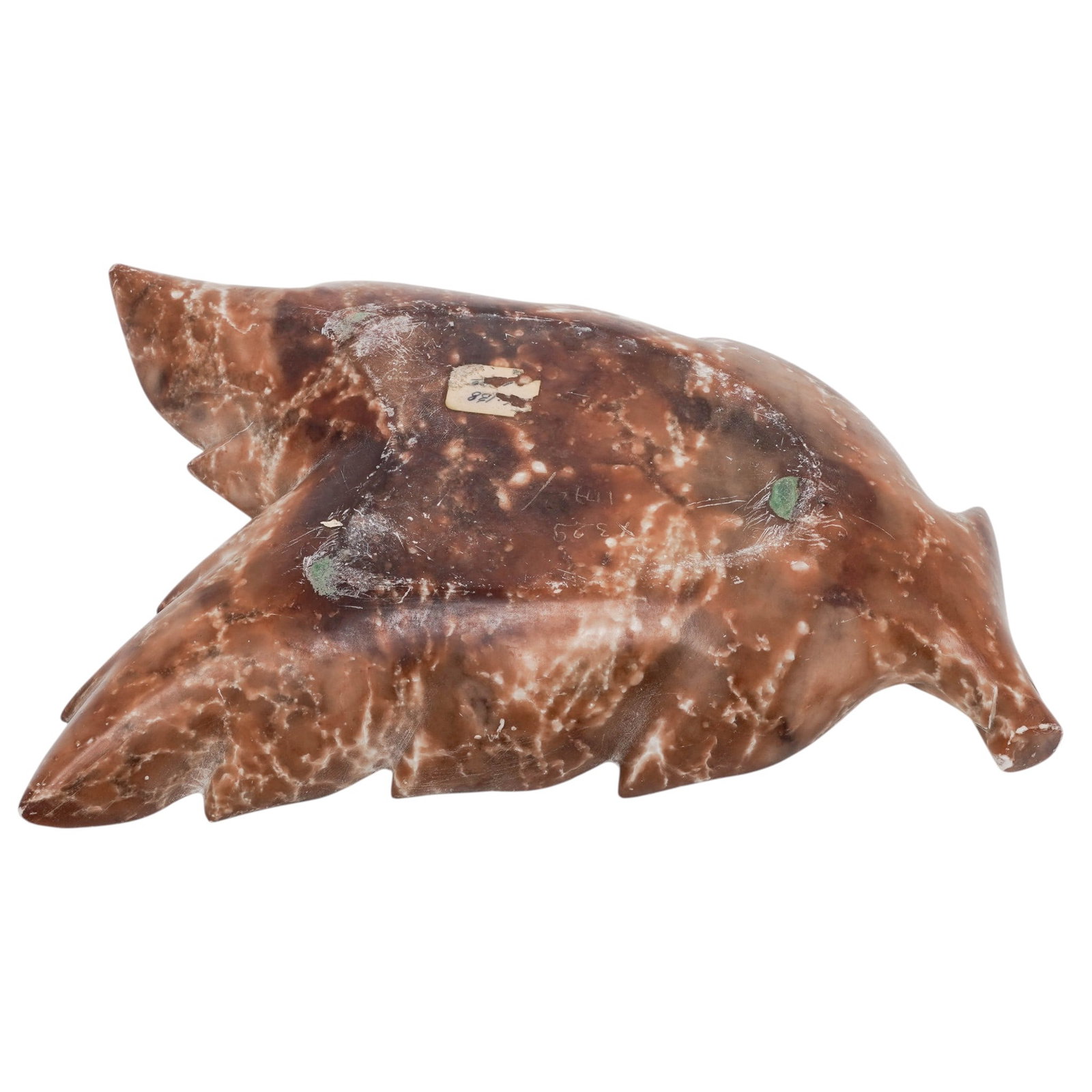 Cared Alabaster Leaf-Shaped Dish - 3