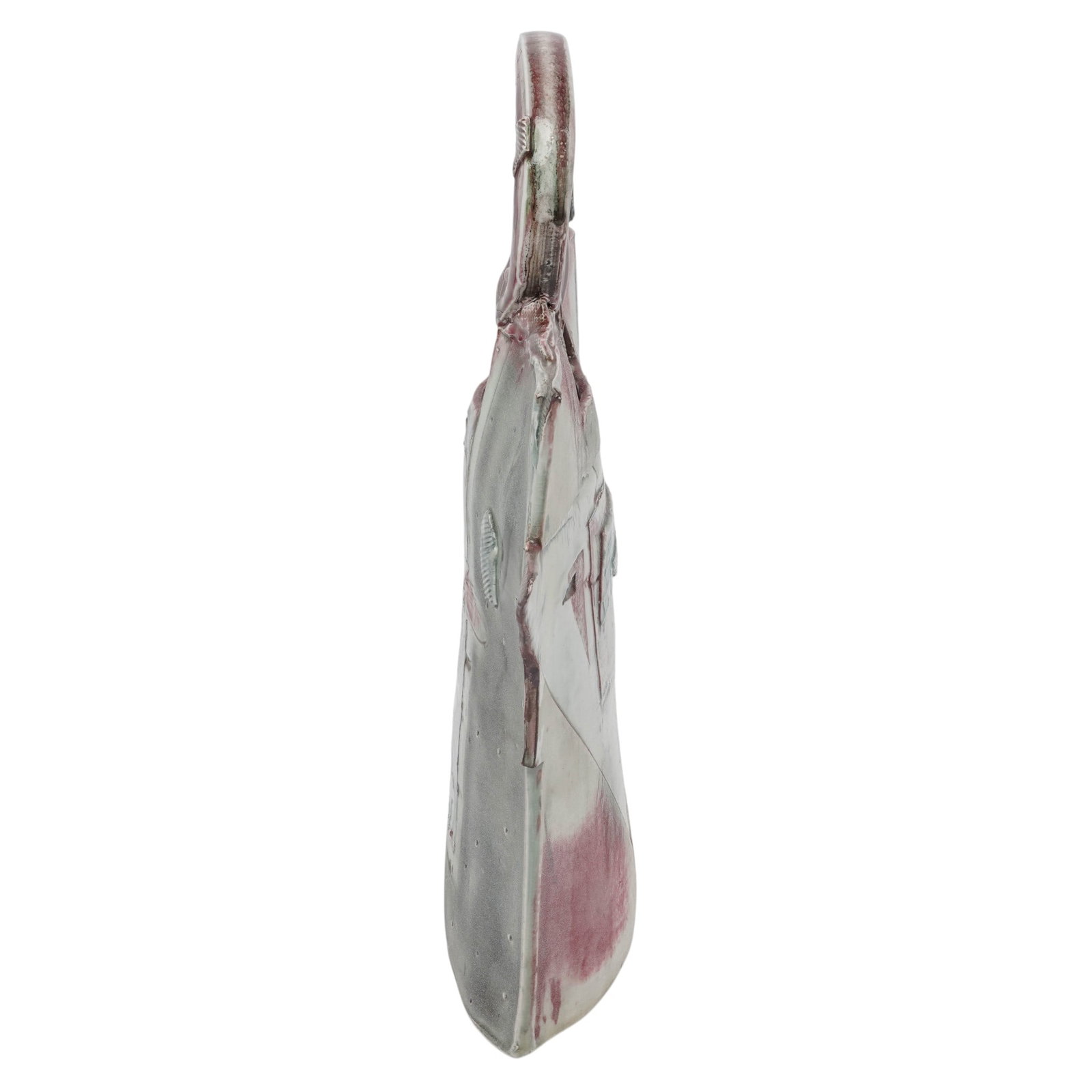 Signed Studio Pottery Ceramic Bag Vase - 4