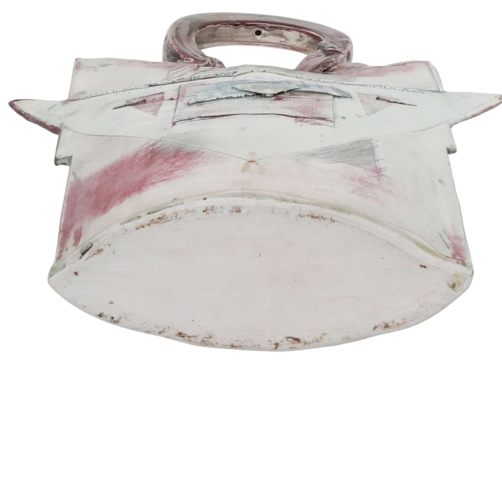 Signed Studio Pottery Ceramic Bag Vase - 5