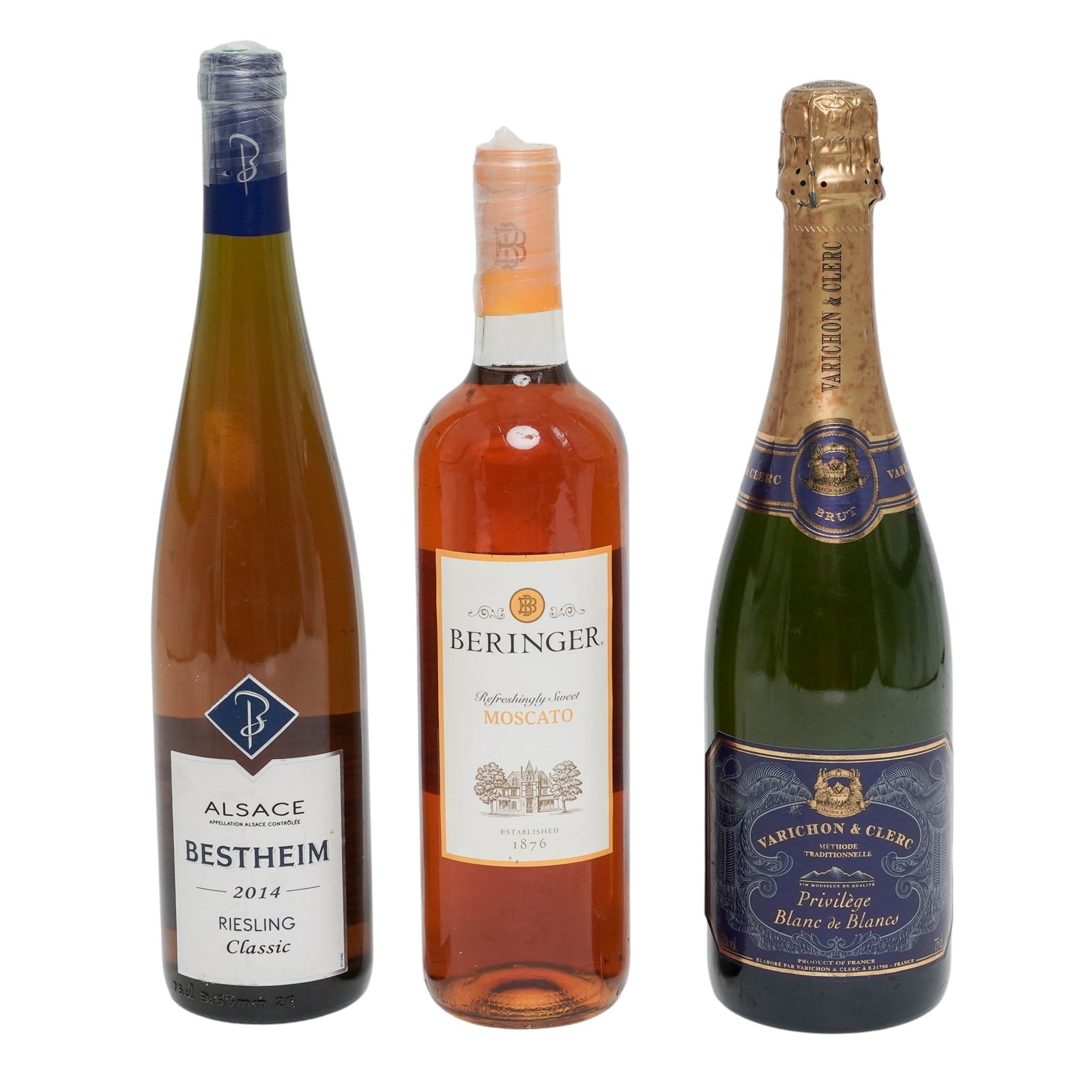 (3 pc) French Brut Sparkling Wine Riesling, & Chilean Moscato (1 of 8)