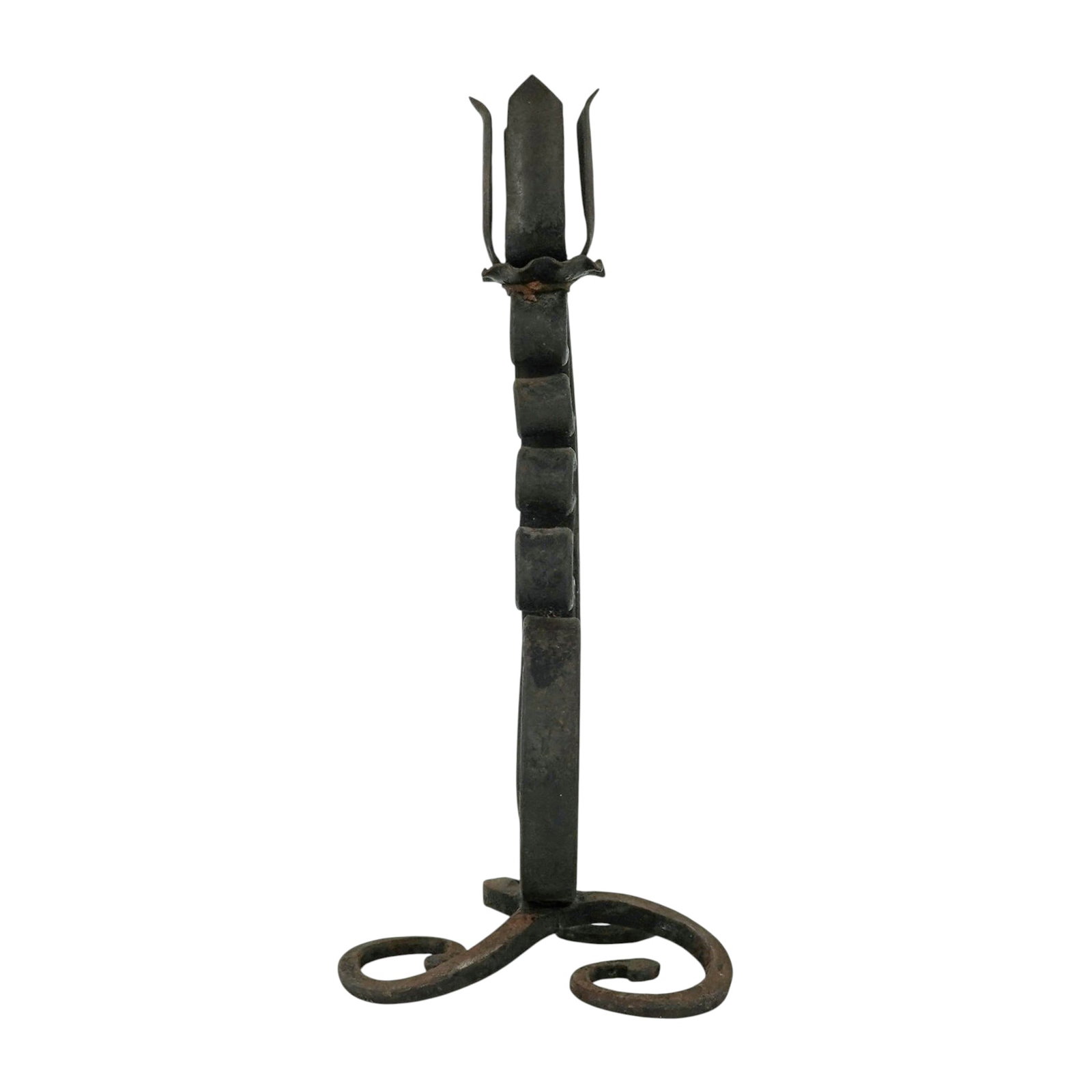 Rustic Wrought Iron Coiled-Stem Candlestick - 2